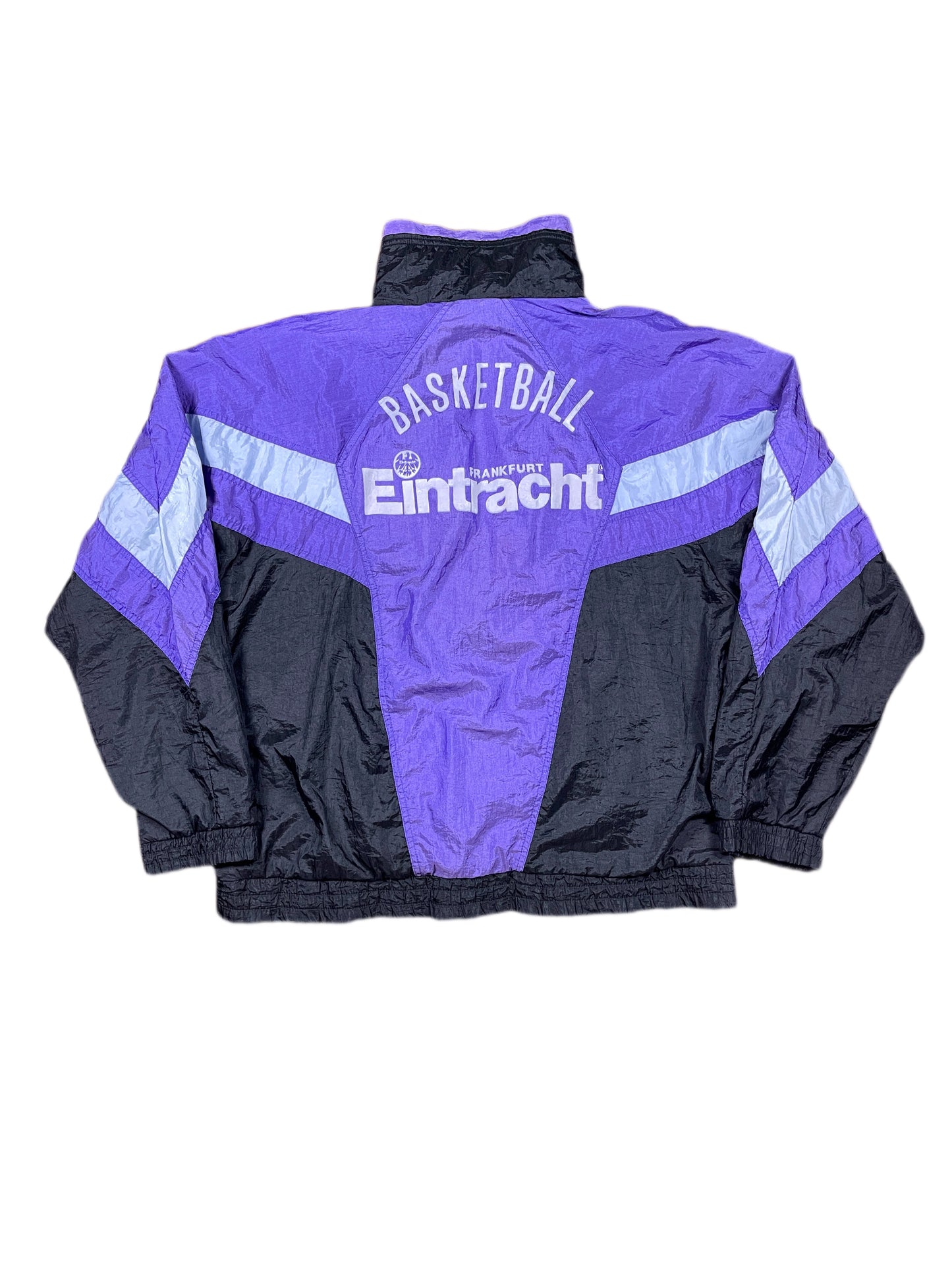 Vintage Puma Eintracht Frankfurt Basketball Sport Jacket Purple Black - XL