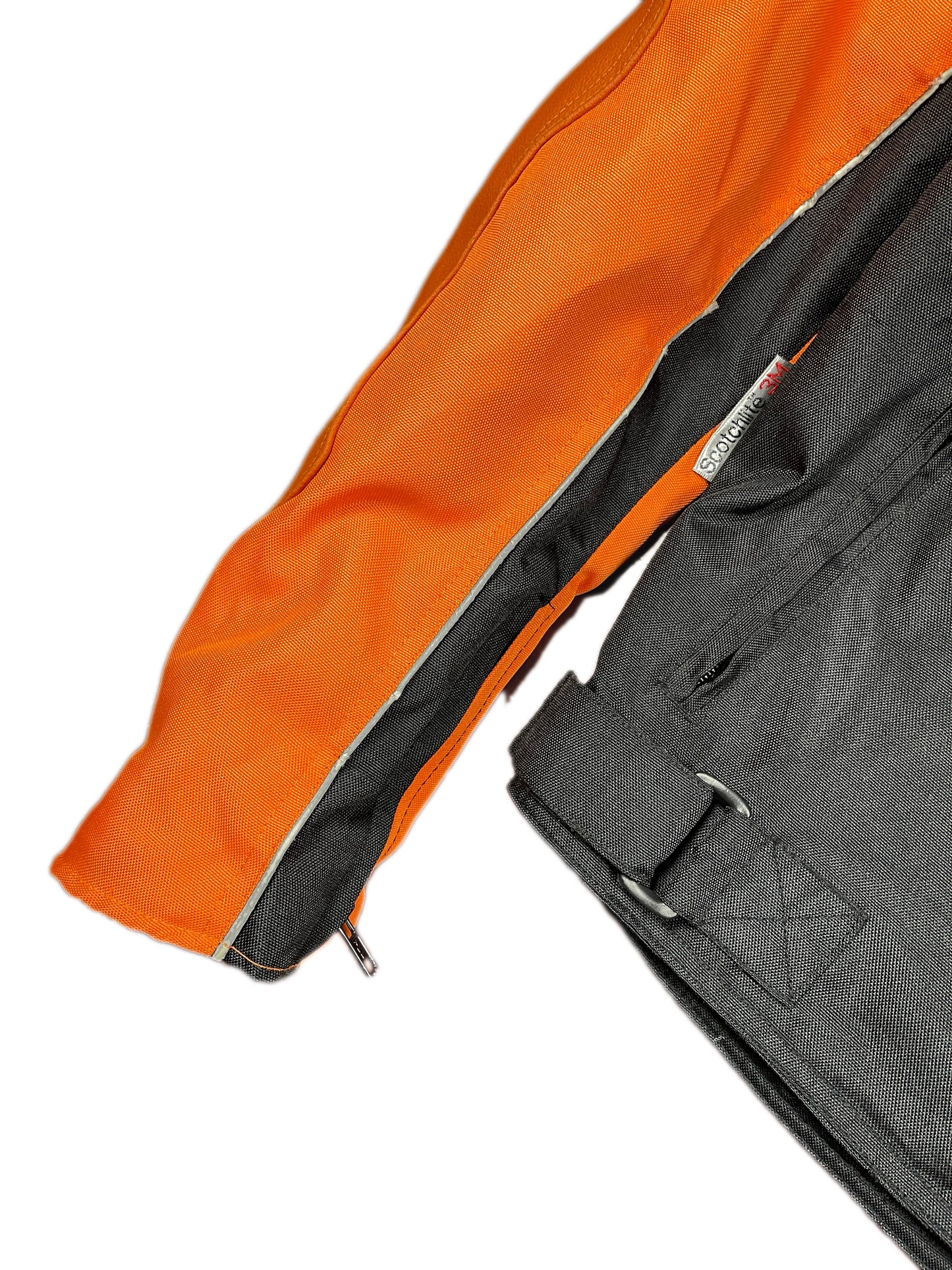Vintage Motorcycle Racing Jacket Black Orange - XL