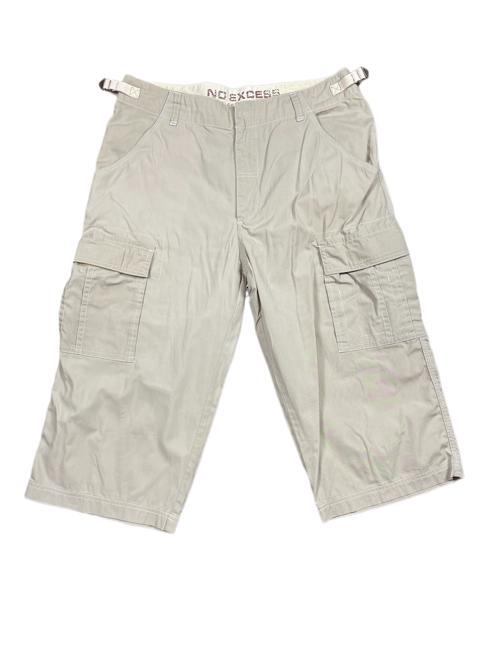 Y2k Excess Capri Cargo Pants Beige - L