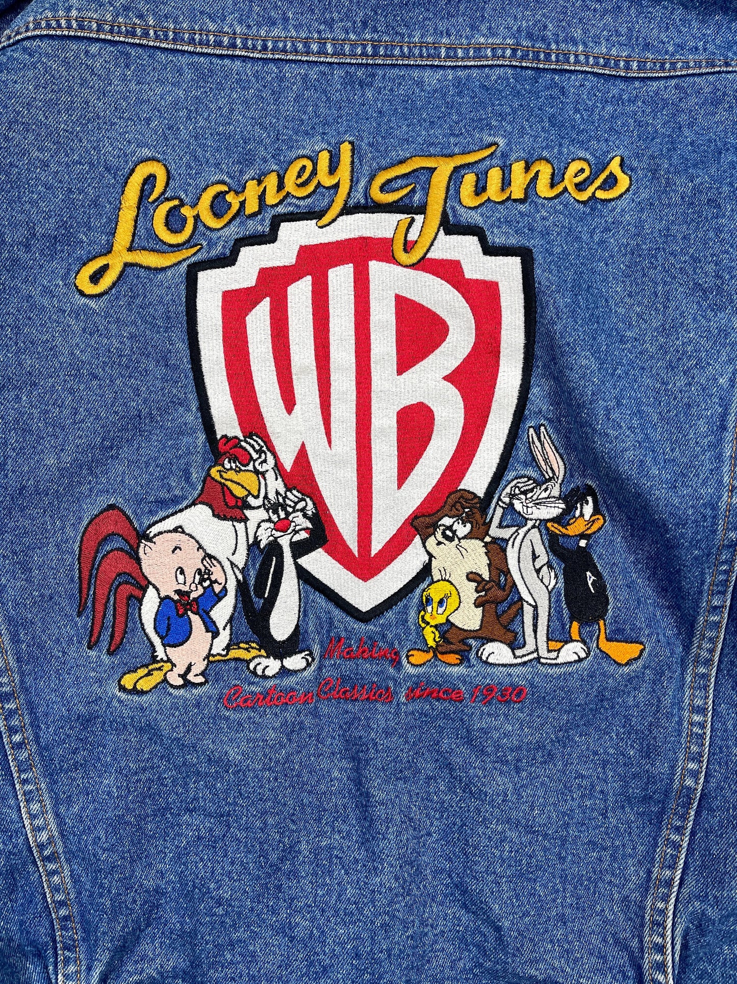 Vintage Looney Tunes 1990s Denim Jacket Blue - M/L