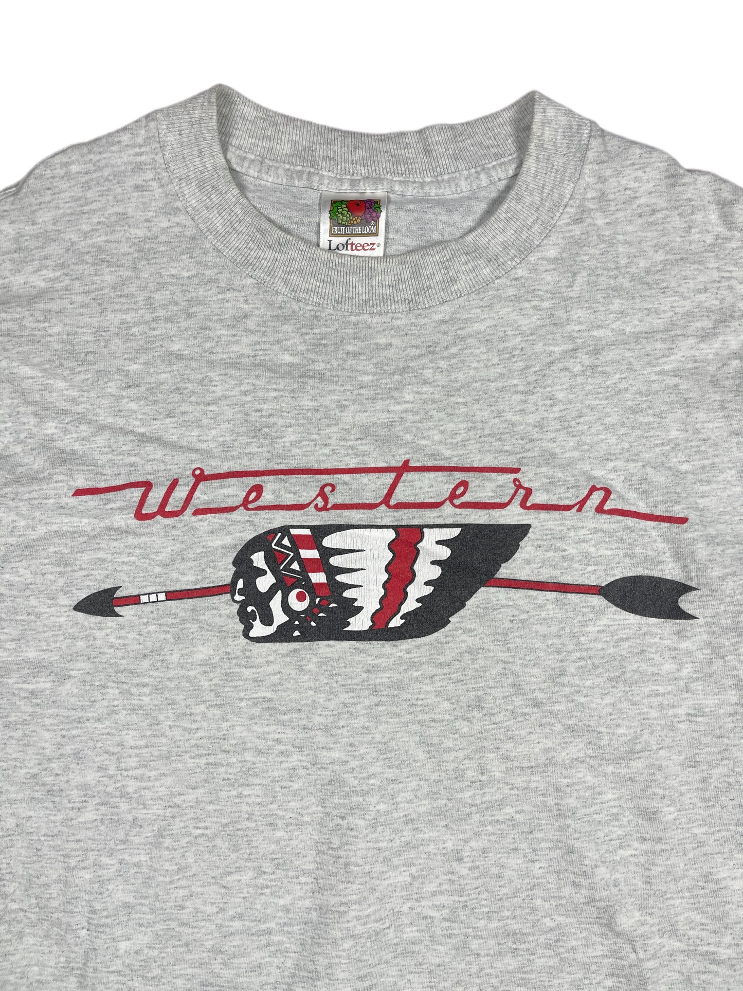 Vintage Fruit of the Loom Western T-Shirt Gray - M