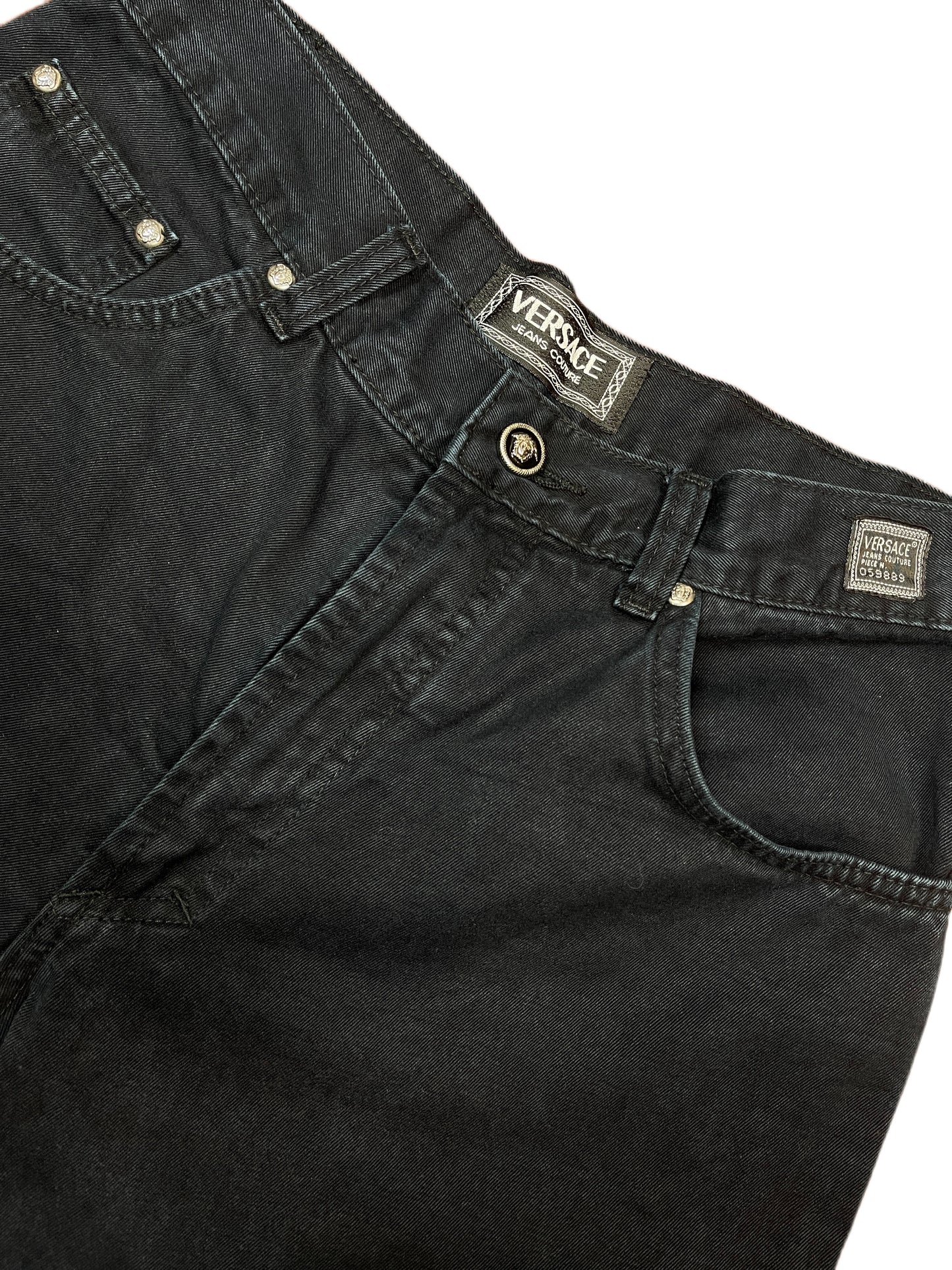 Vintage Versace Jeans Denim Pants Straight Cut Black - M