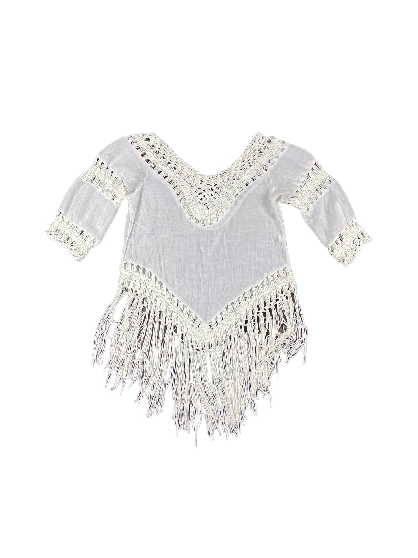 Short Sleeve Knitted Top White - M/L