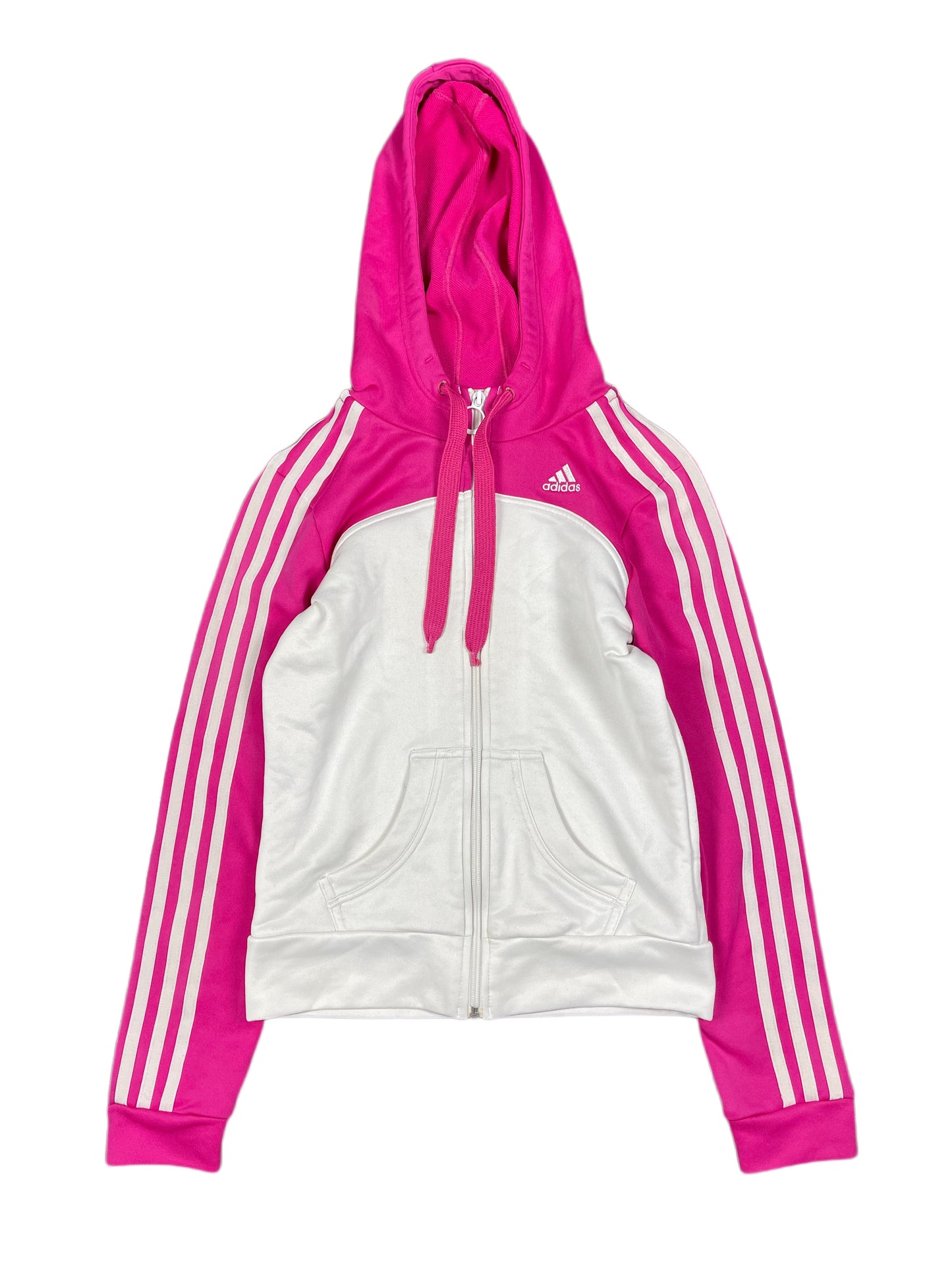 Y2k Adidas 2010 Sport Zip Jacket White Pink - XS