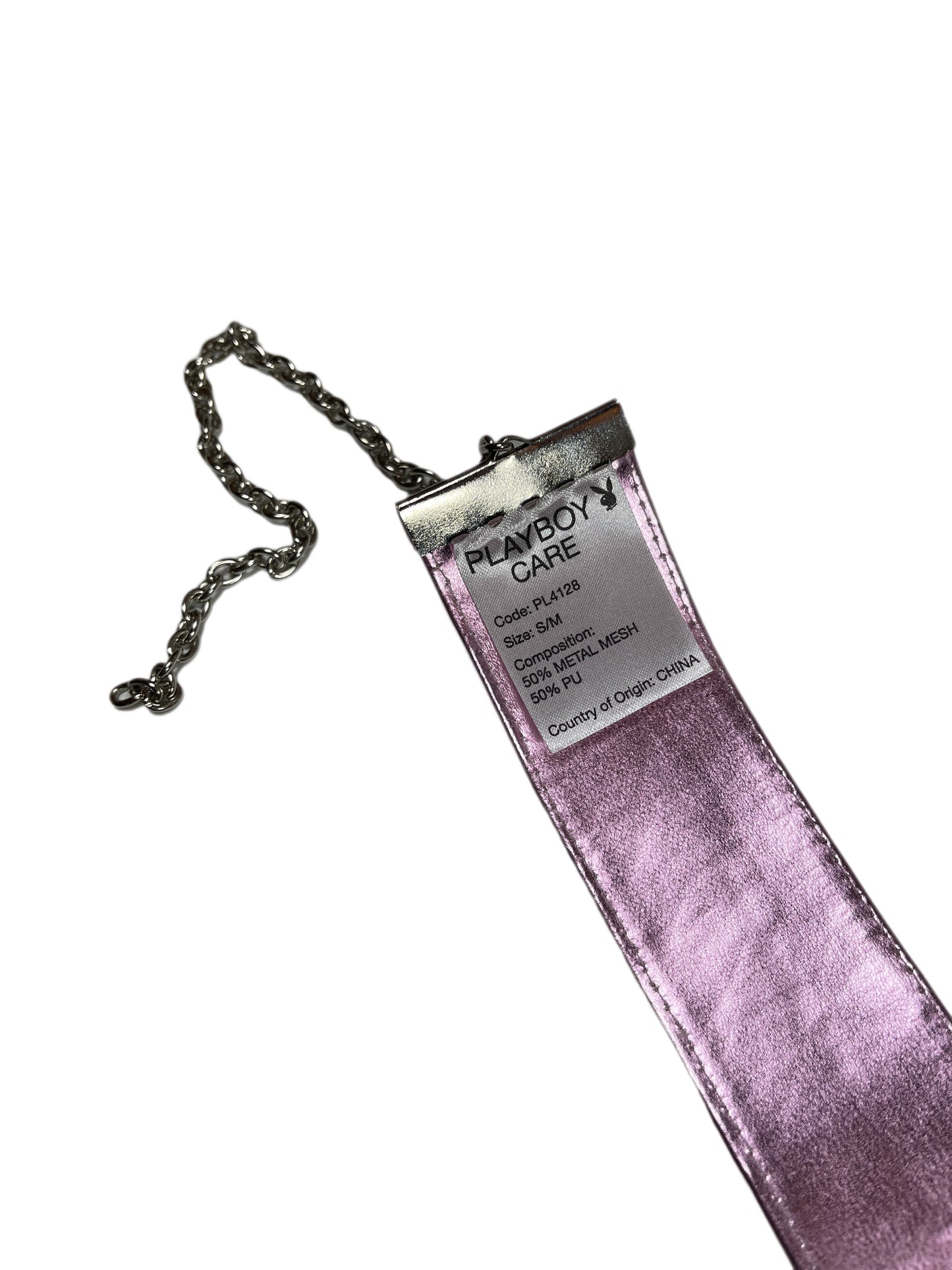 Y2k Playboy Metal Mesh Belt Pink 2004