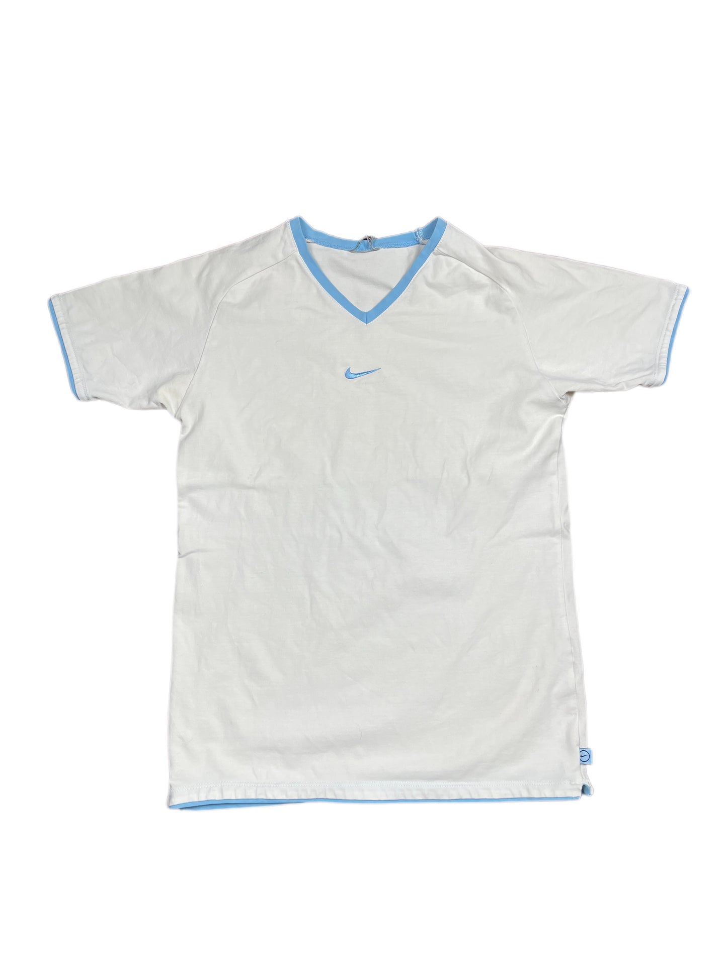 Y2k 2000s Nike Short Sleeve Top White Blue M