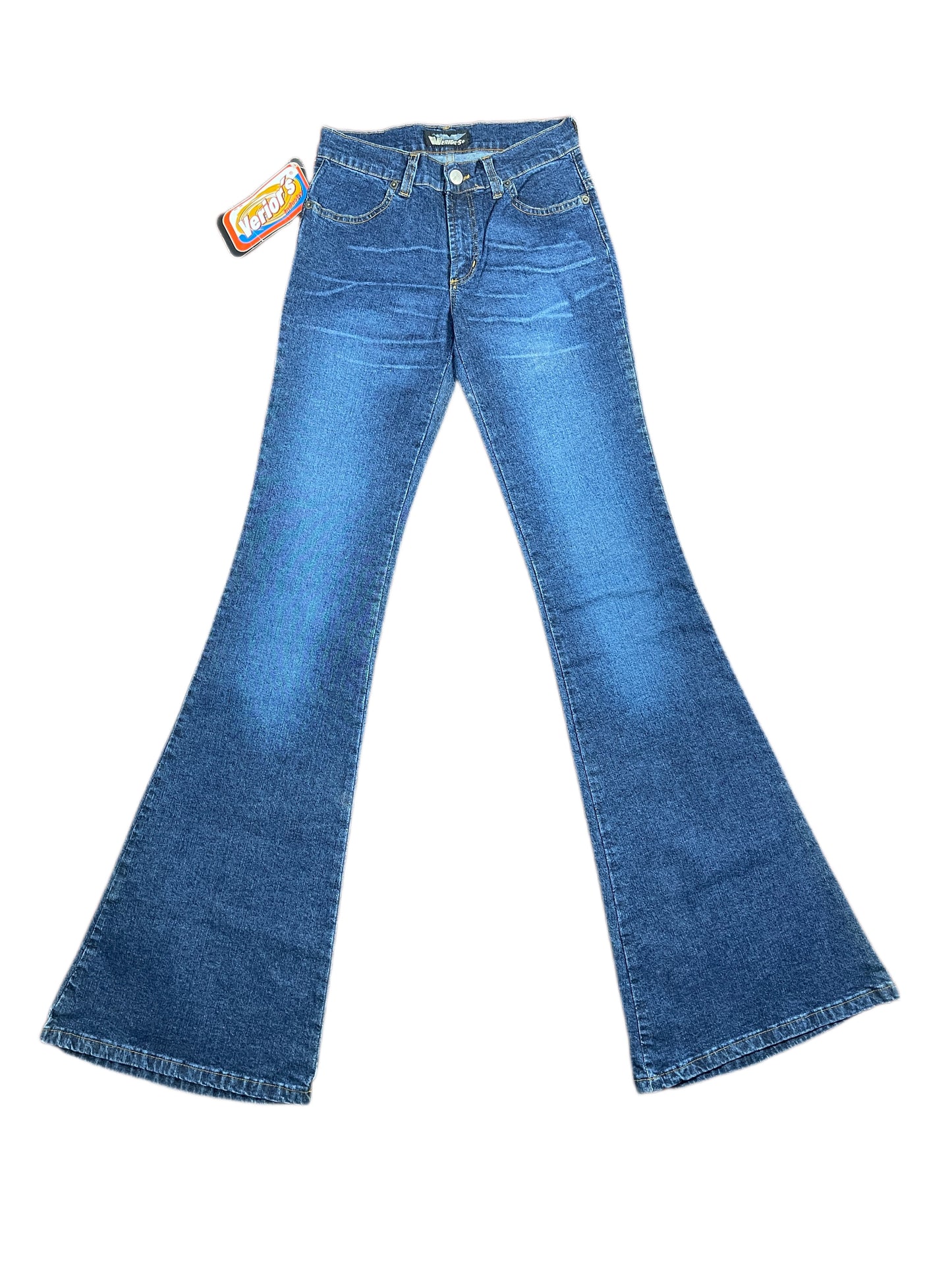 Y2k Verior's Low Waist Flared Denim Pants Blue - S