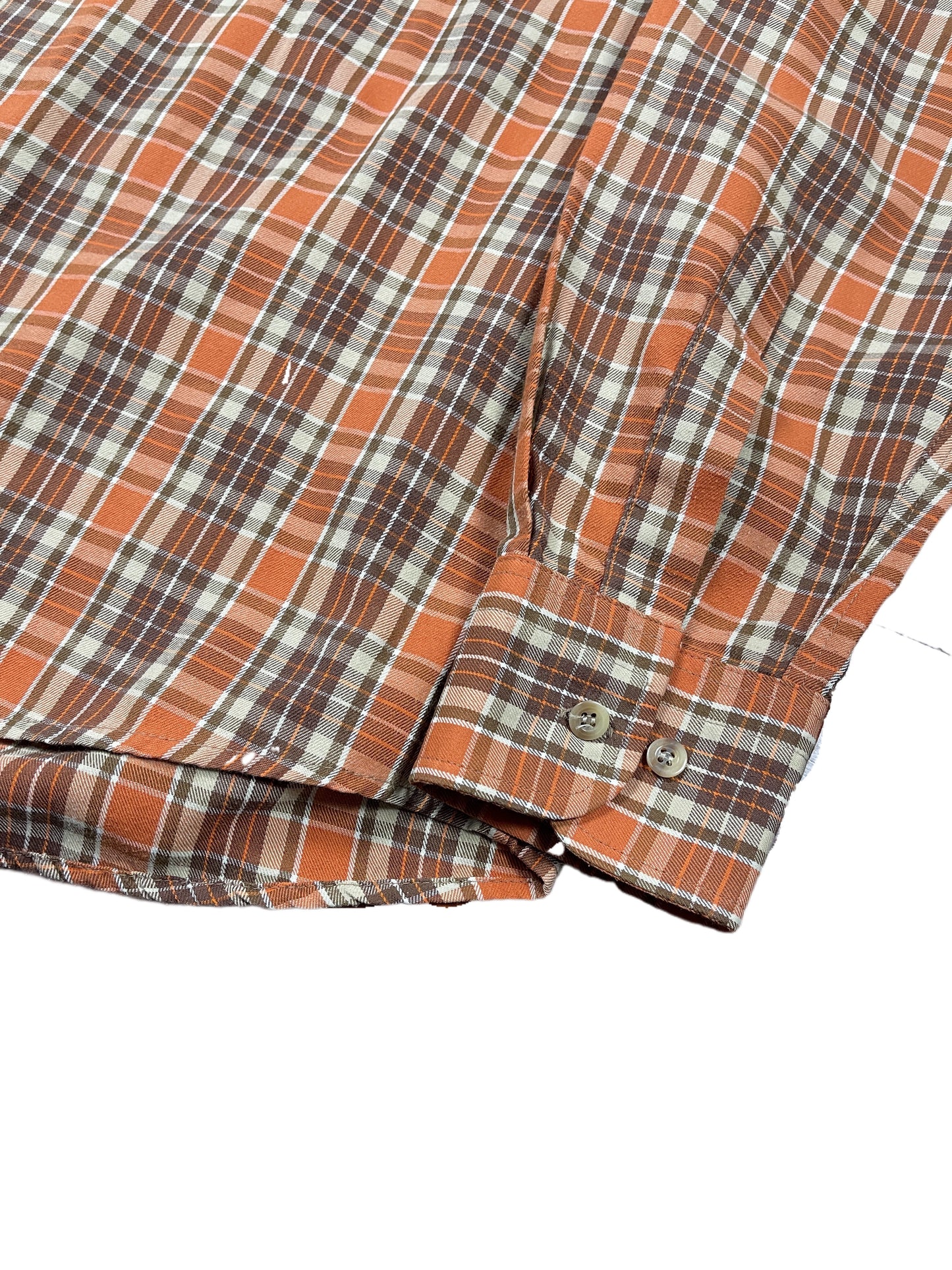 Macson Long Sleeve Shirt Checkered Orange Brown - XL