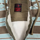 Y2k Green Coast Zip Sweatshirt Striped Turquoise Khaki - L