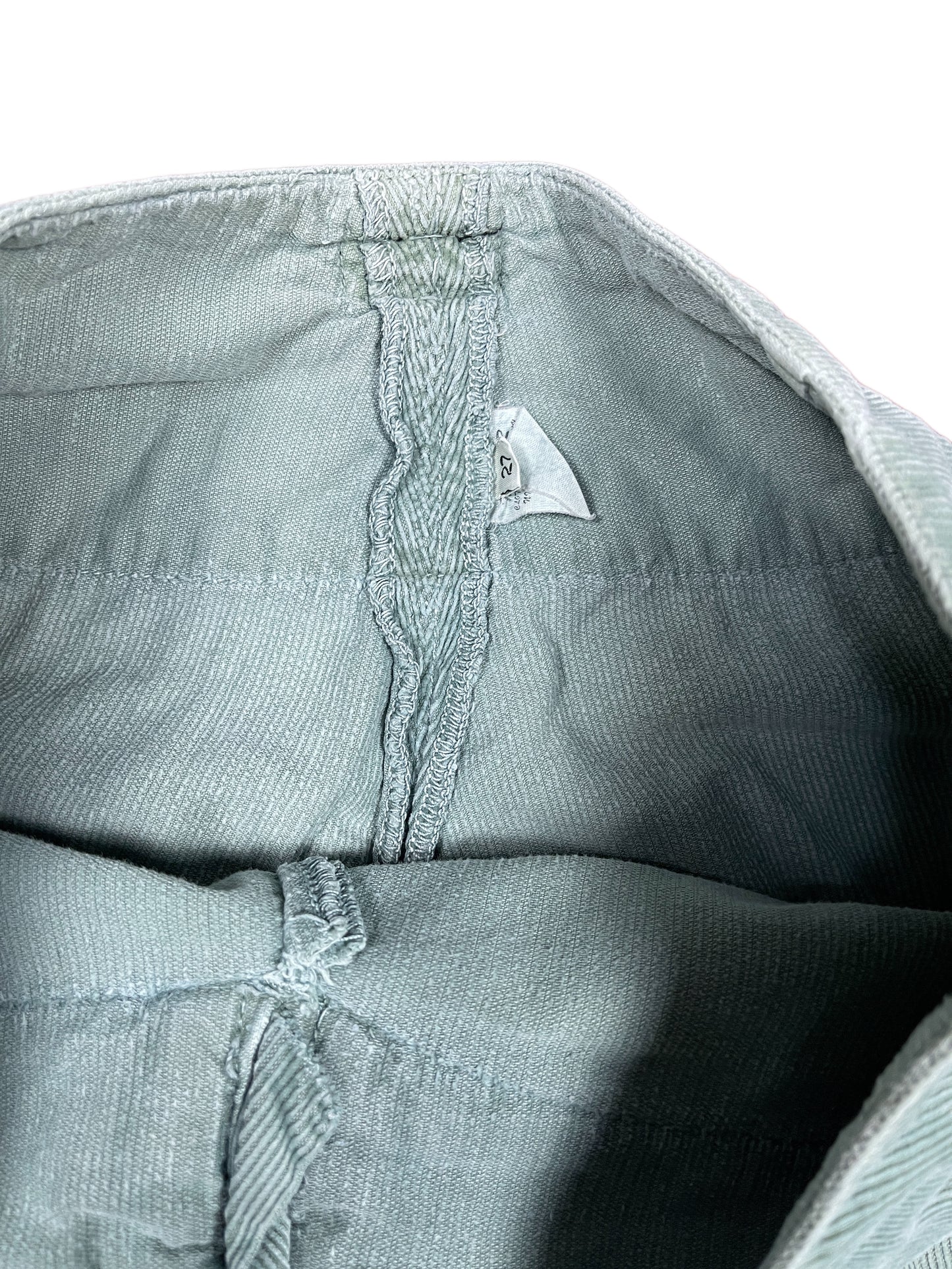 Y2k Motor Low Waist Flared Corduroy Pants Turquoise - S/M