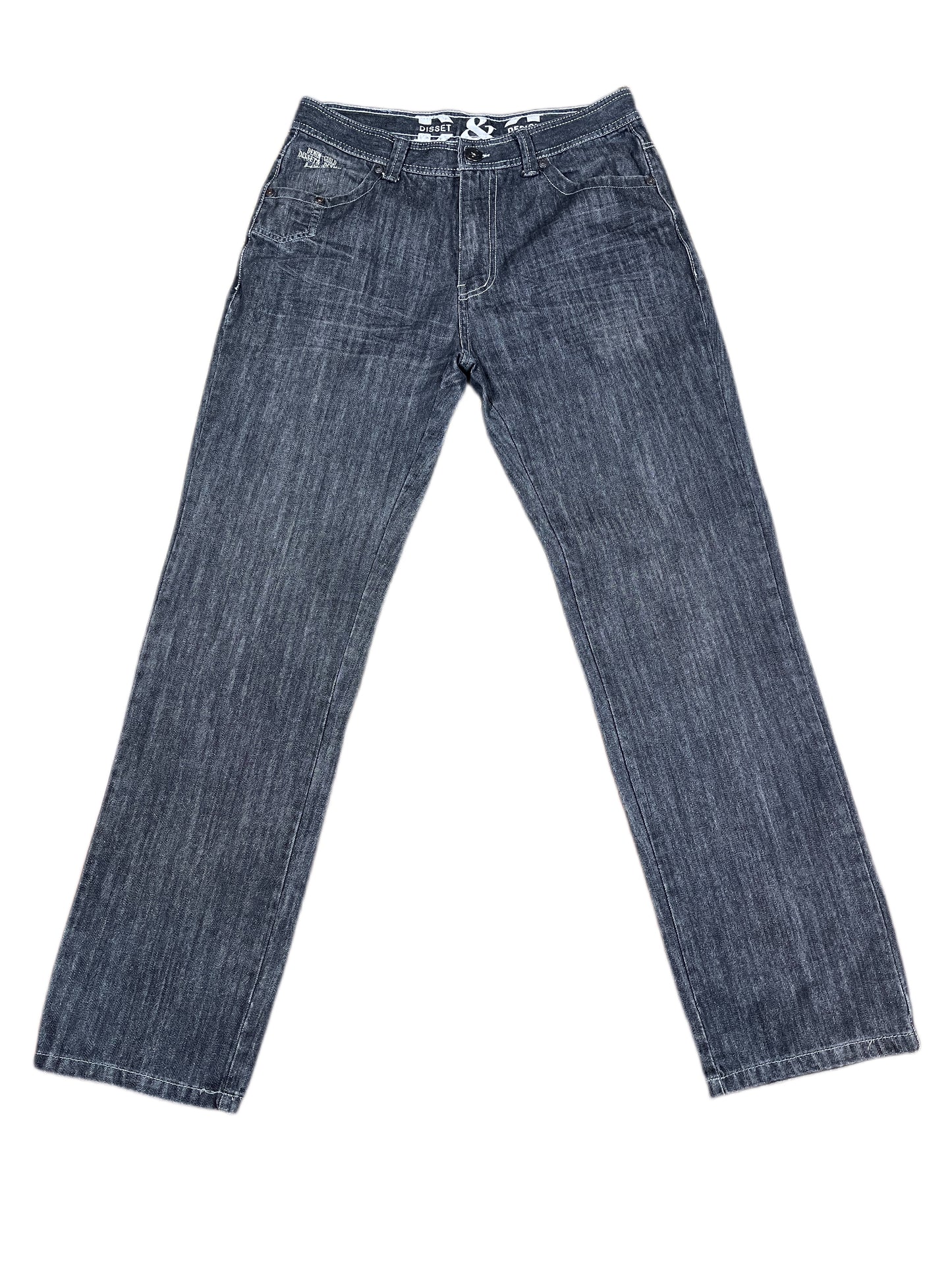 Y2k Disset & Design Bootcut Denim Pants Blue - M