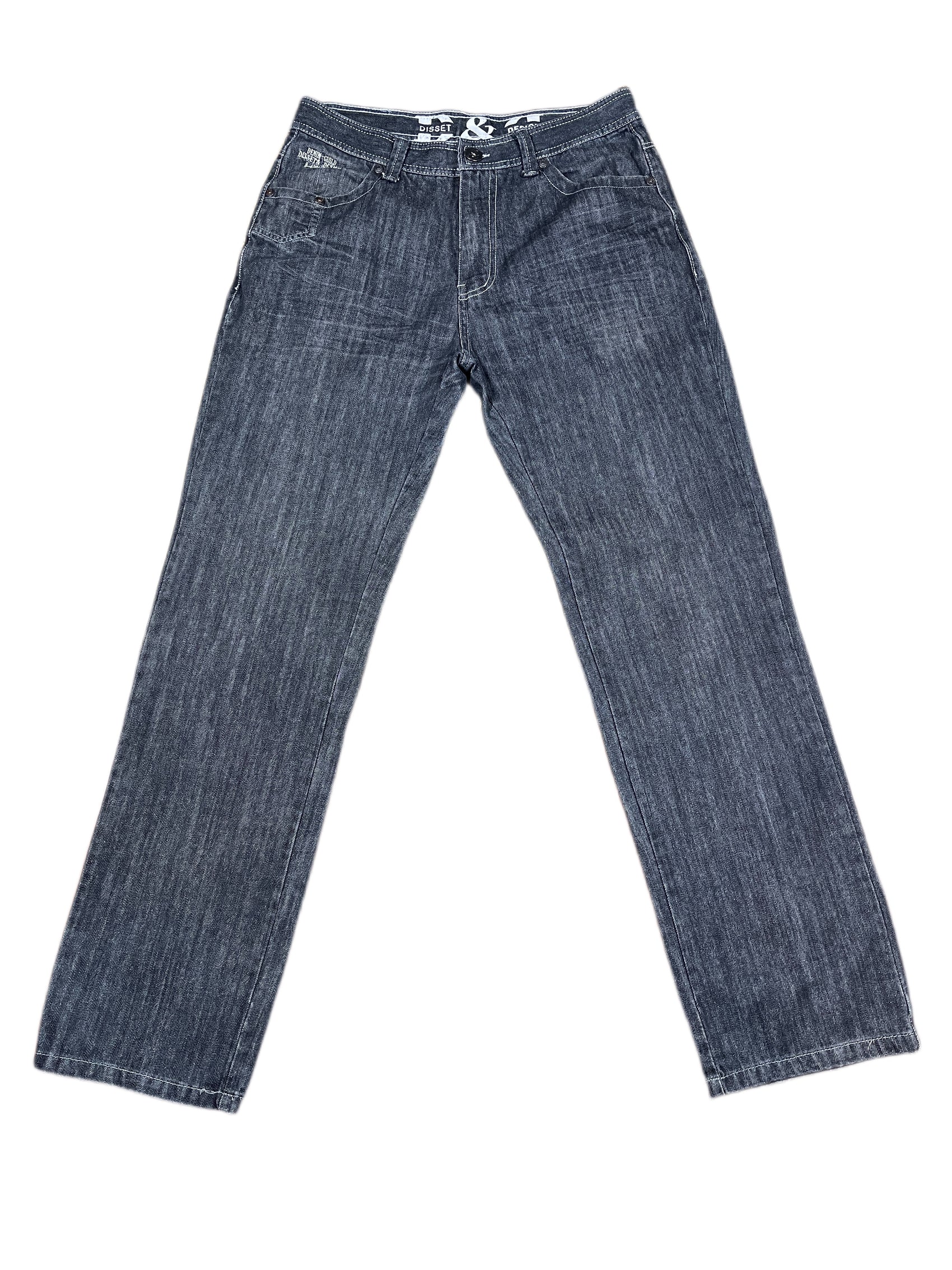 Y2k Disset & Design Bootcut Denim Pants Blue - M