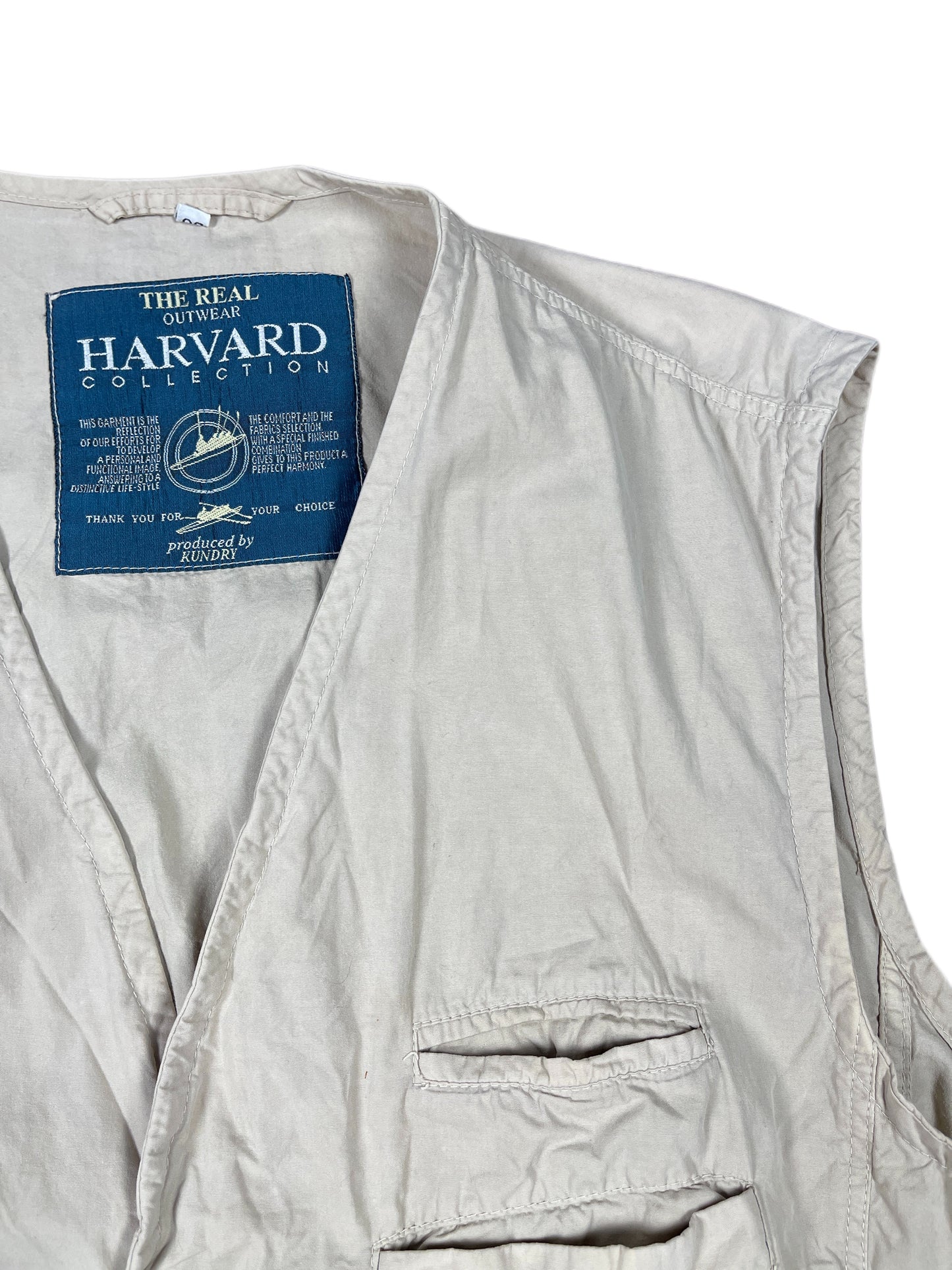 Vintage Kundry Harvard Collection Cargo Vest Beige - M