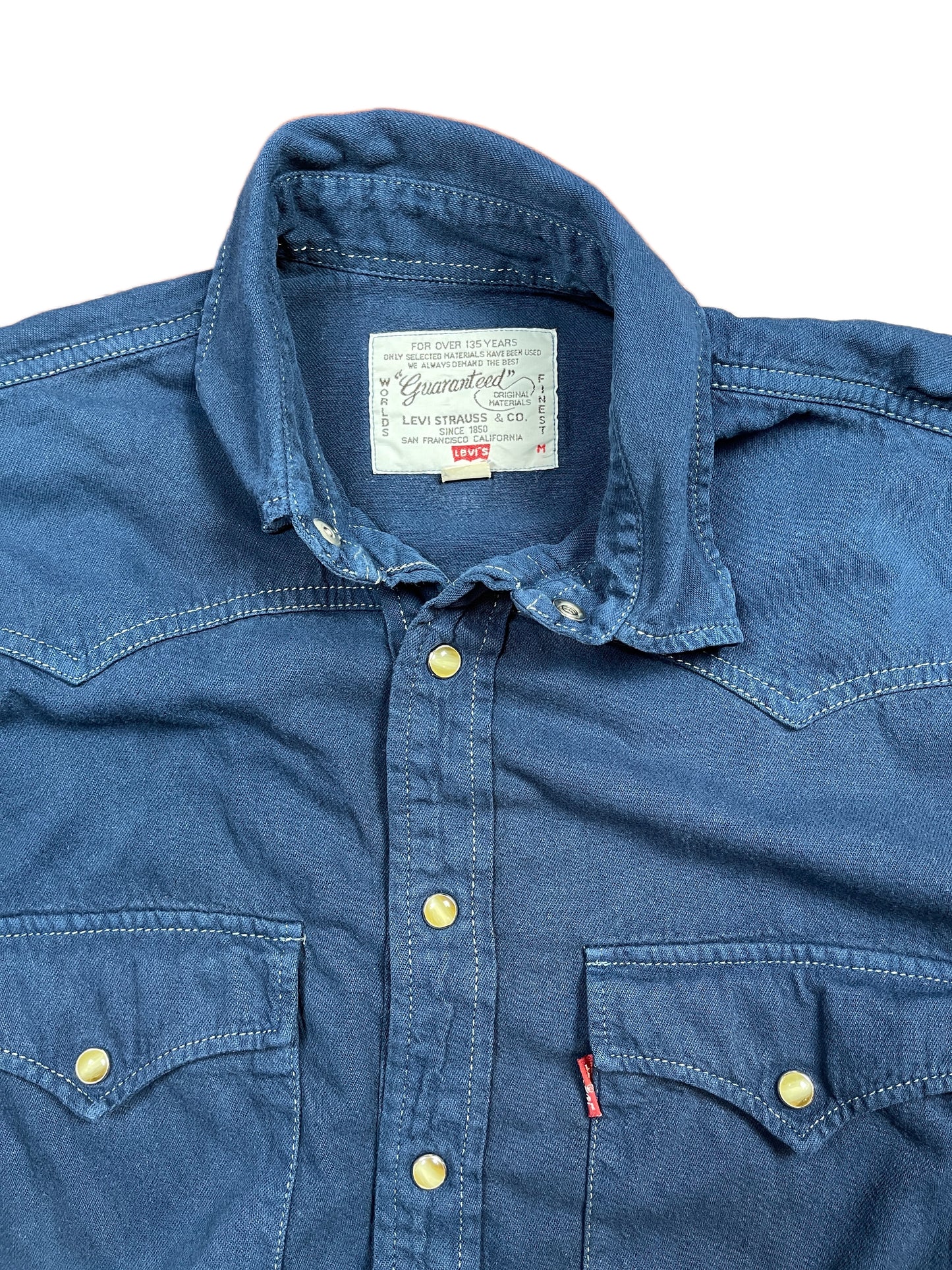 Vintage Levi's Long Sleeve Denim Shirt Blue - M