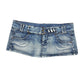 Y2k Blanco Low Waist Mini Denim Skirt Blue - L