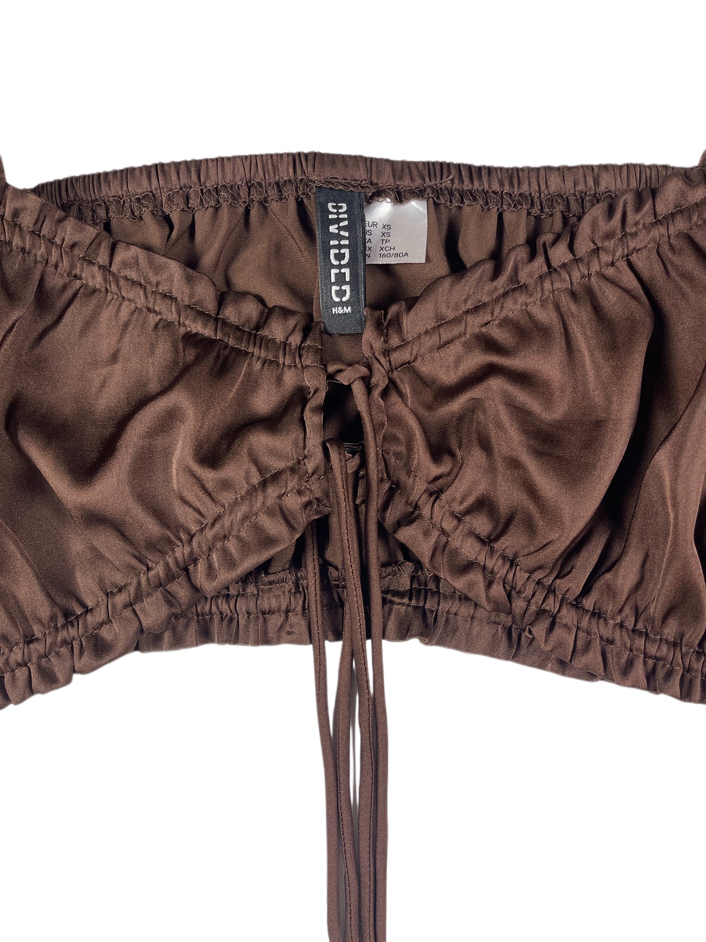 Y2k Divided Long Sleeve Top Brown - XS