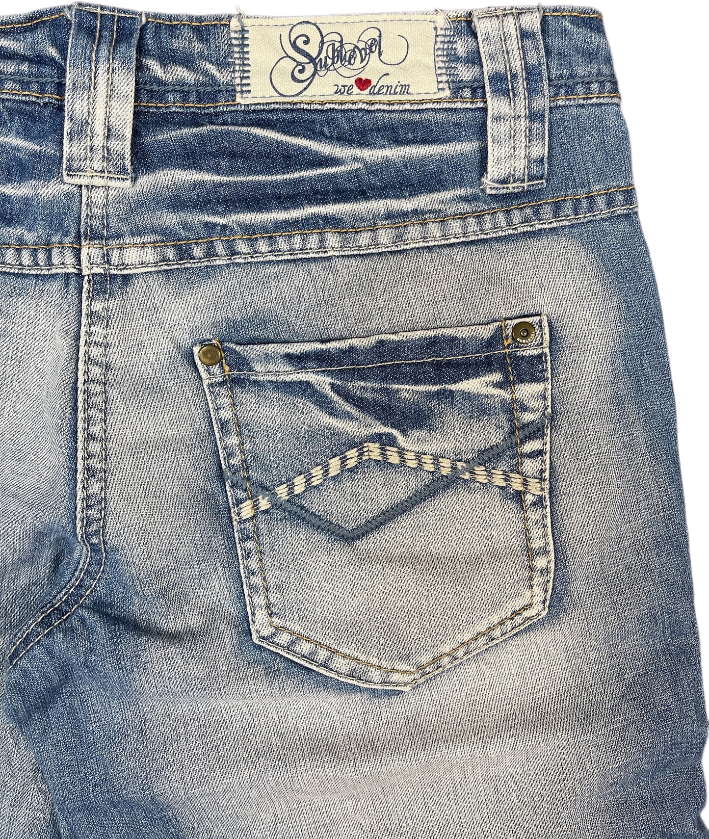 Y2K Sublevel Denim Shorts Blue Cotton S