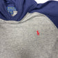 Y2k Polo Ralph Lauren Hoodie Sweatshirt Gray Blue - XS