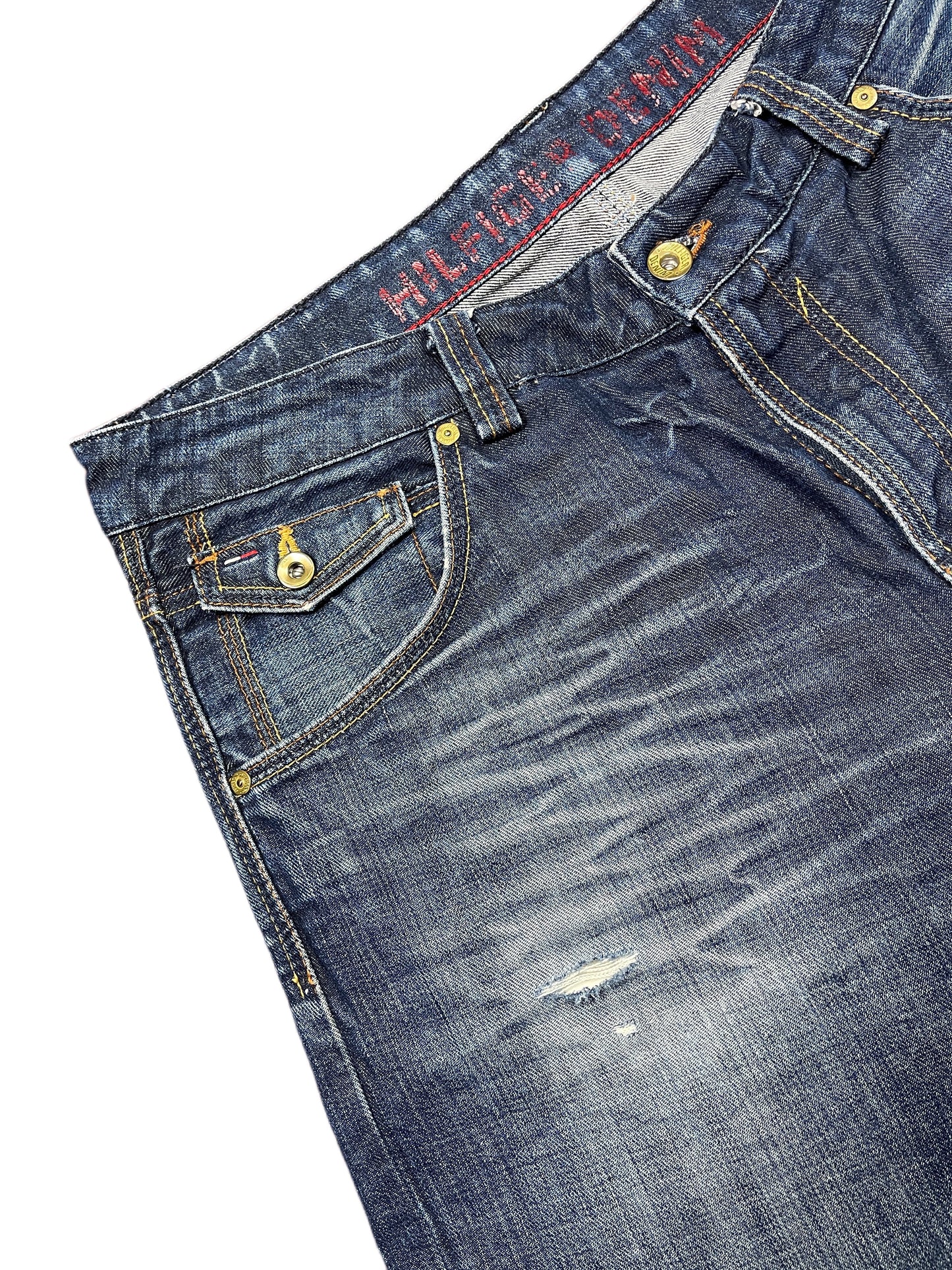 Y2k Tommy Hilfiger Bootcut Denim Pants Blue - L