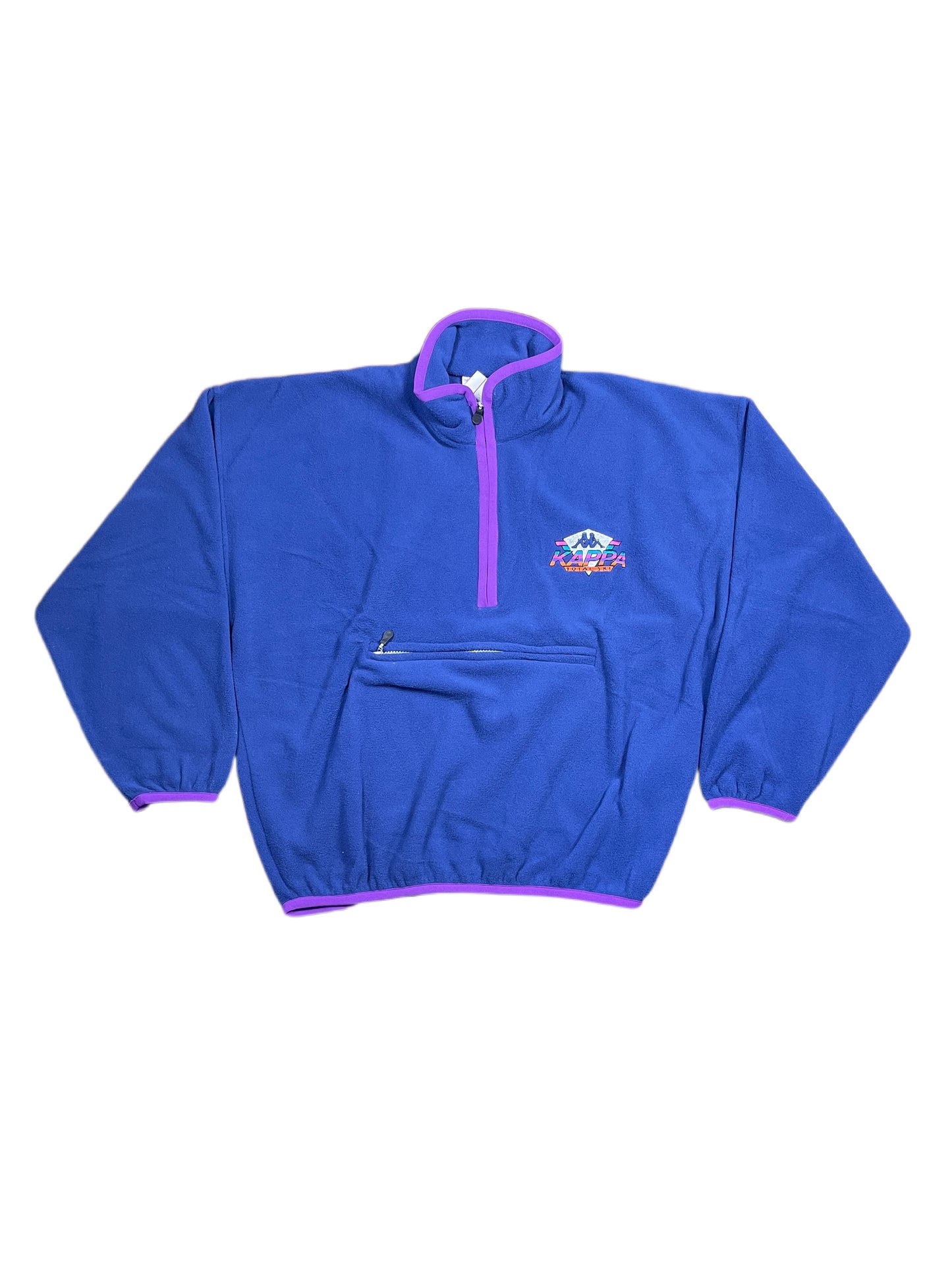 Vintage Kappa 1990s Deadstock Fleece Half Zip Sweatshirt Navy - M