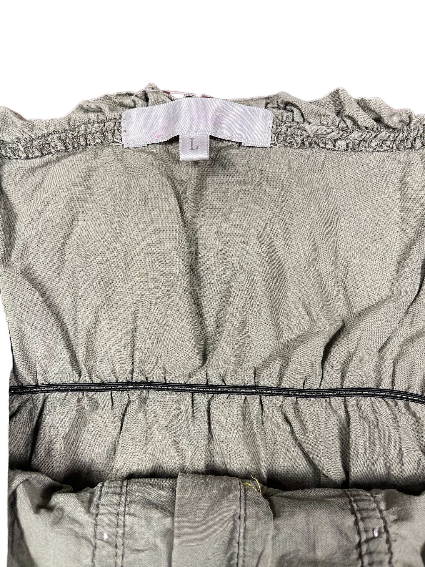 Y2k Sleeveless Dress Khaki - L