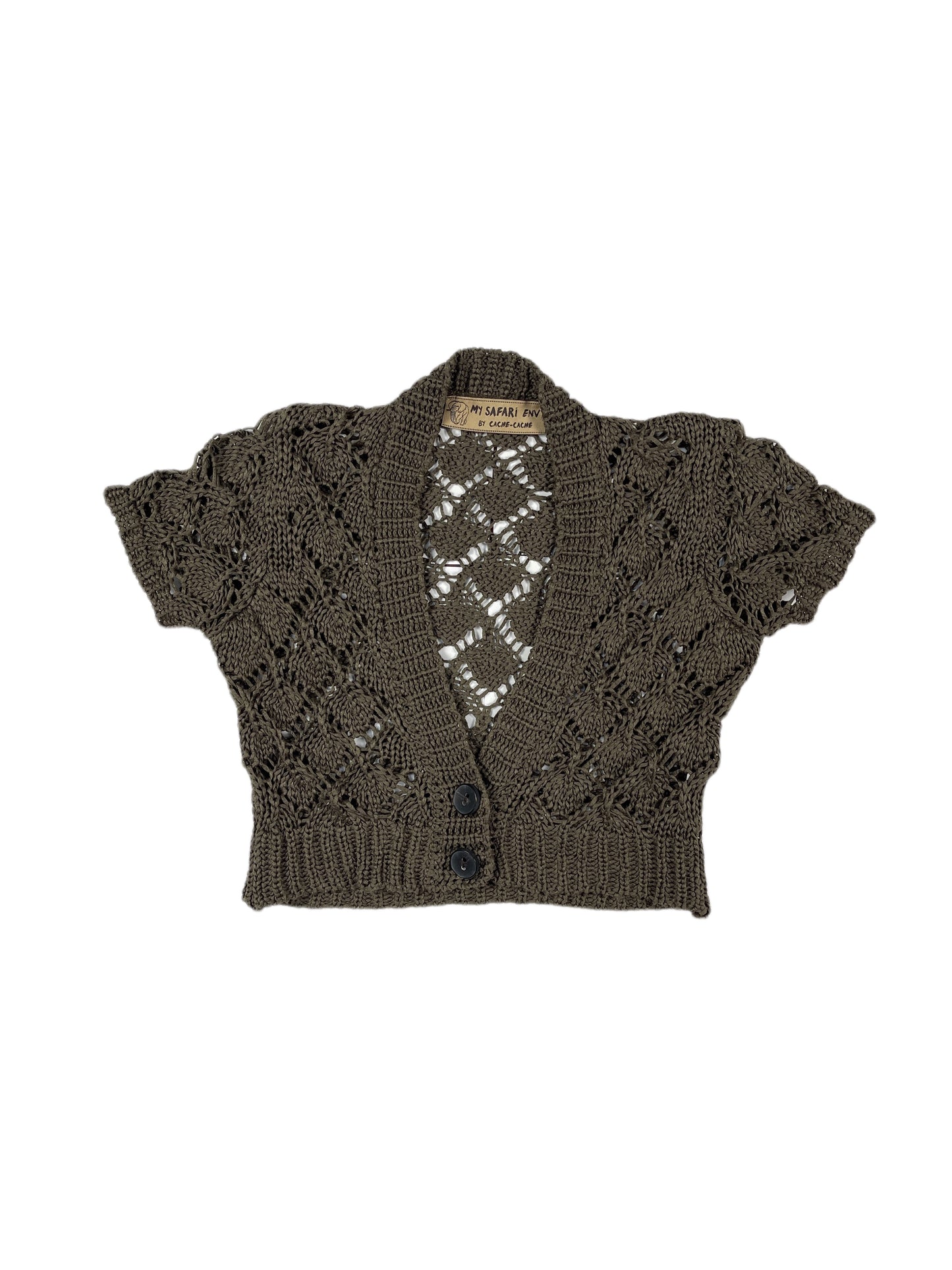 Cache Cache Knitted Short Sleeve Top Brown - S