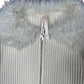 Elli White Zip Knit Sweatshirt White - S
