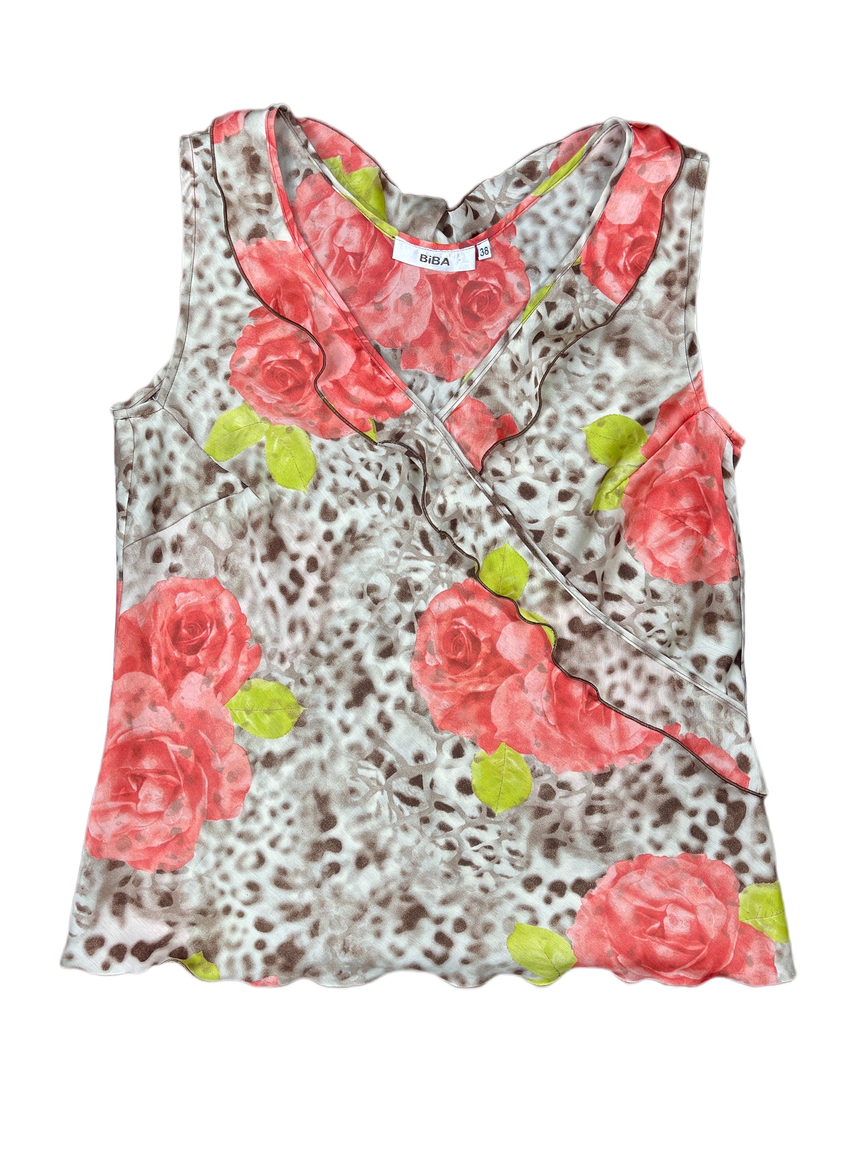Vintage Biba Sleeveless Top Beige - M