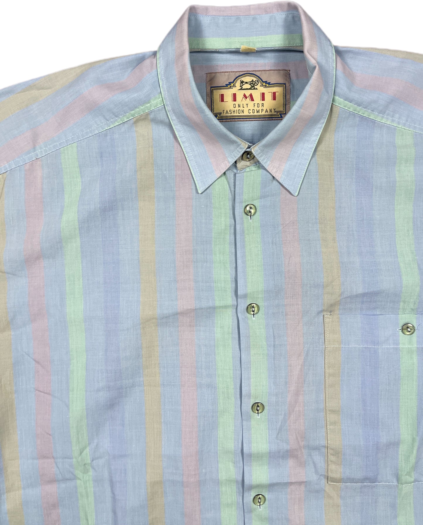 Vintage Limit Shortsleeve Shirt Blue Stripped Cotton L