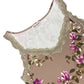 Y2k Boysens Sleeveless Dress Flowers Brown Purple - M