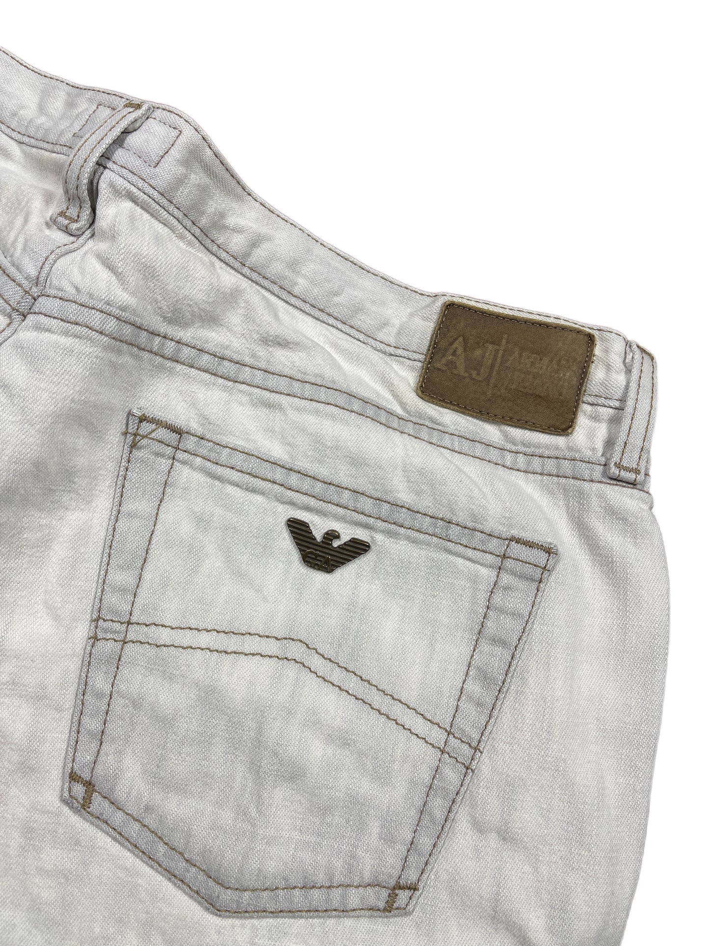 Y2k Armani Jeans 2000s Denim Pants Blue White - M