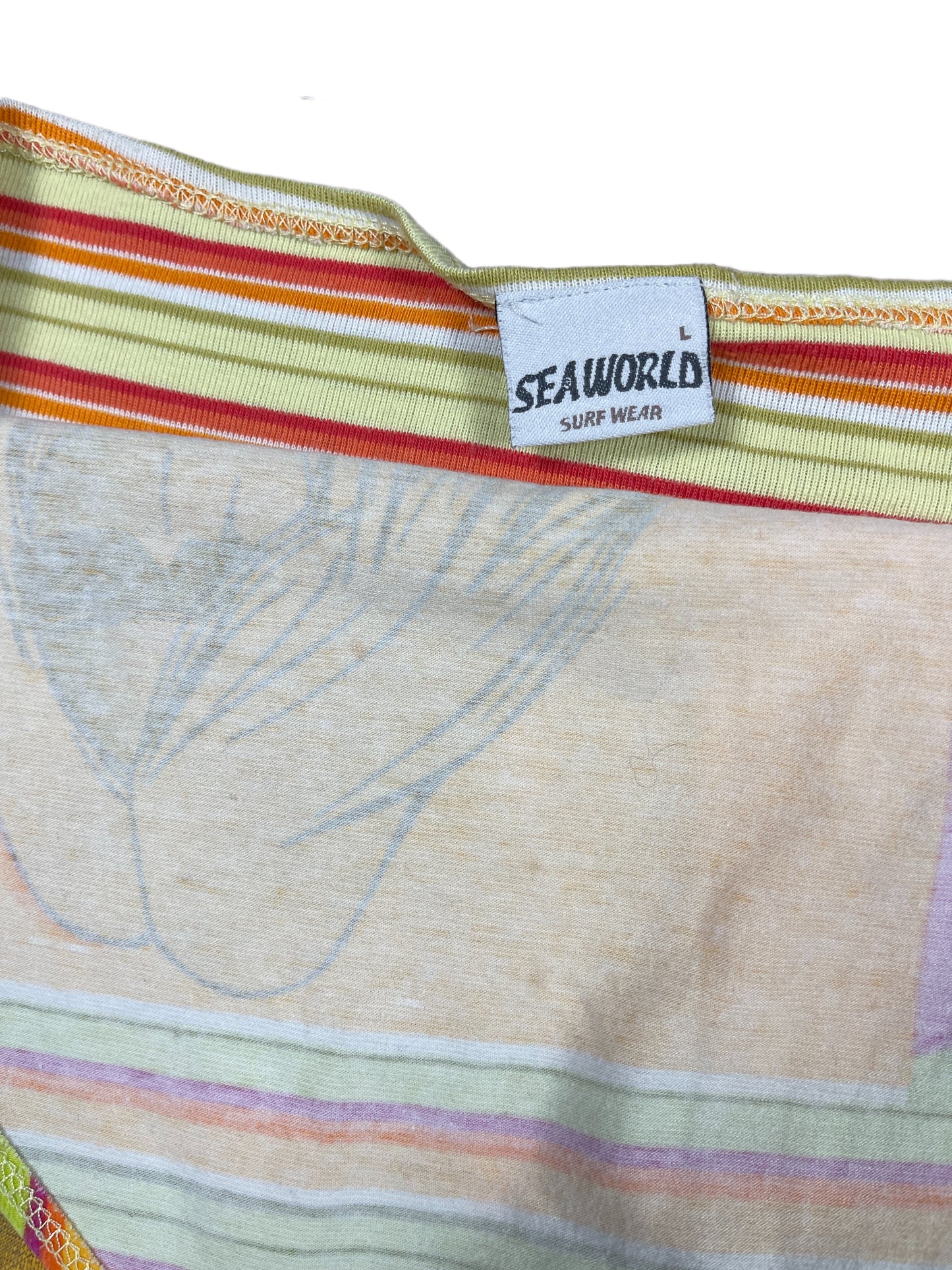 Y2k Seaworld Sleeveless Top Orange Multicolor - L