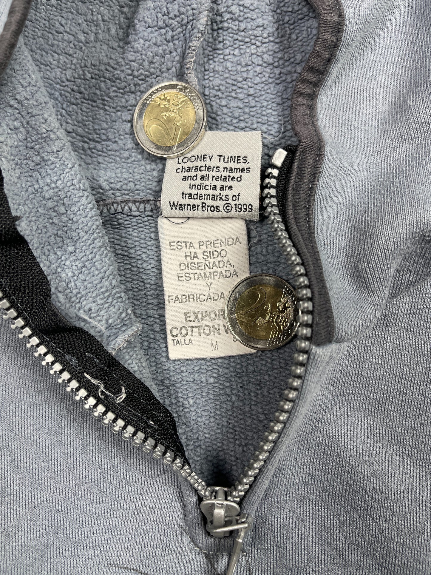 Vintage Looney Tunes Tweety Warner Bros Hoodie Gray Yellow - M