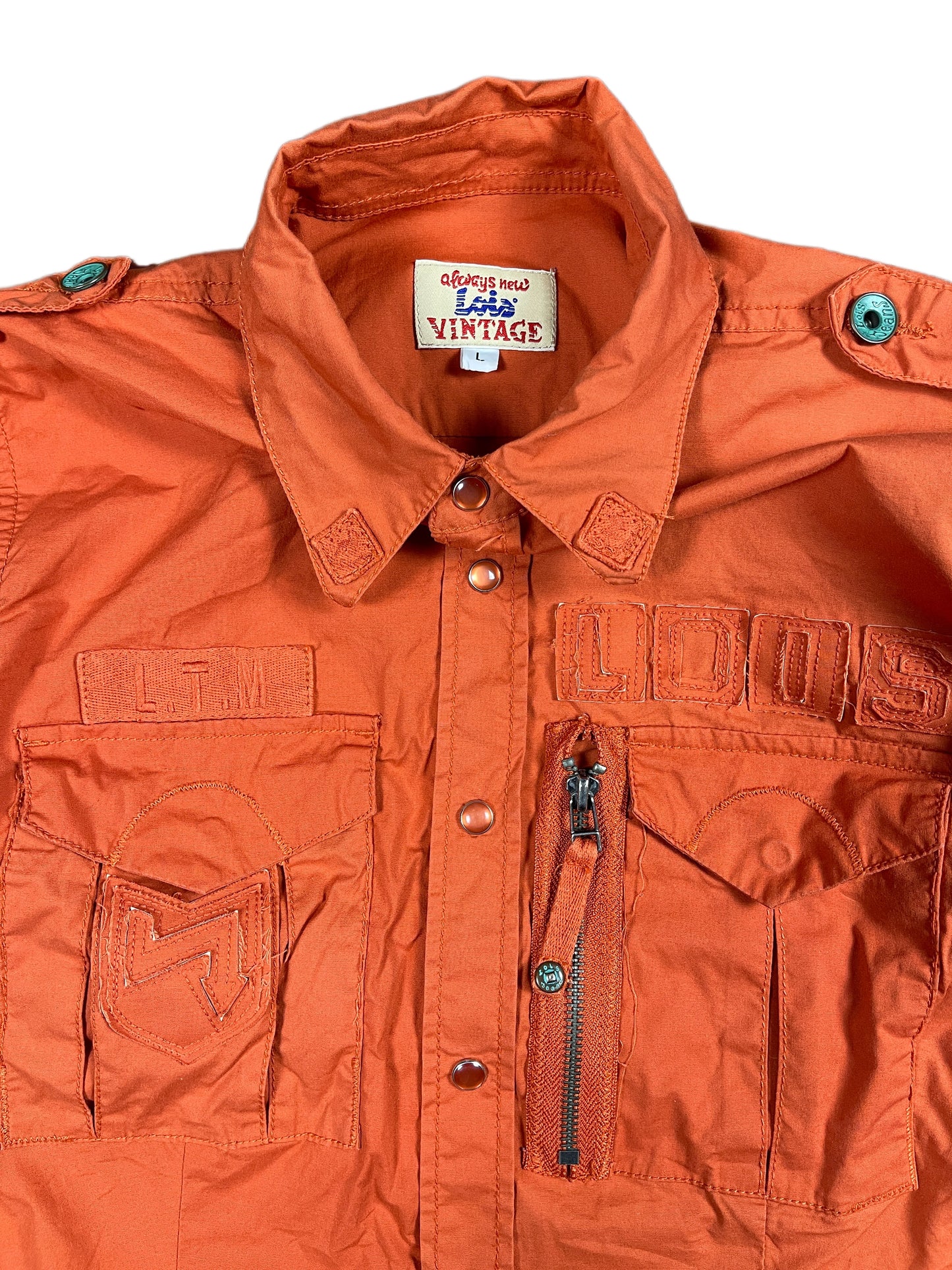 Y2k Lois Long Sleeve Top Orange - L