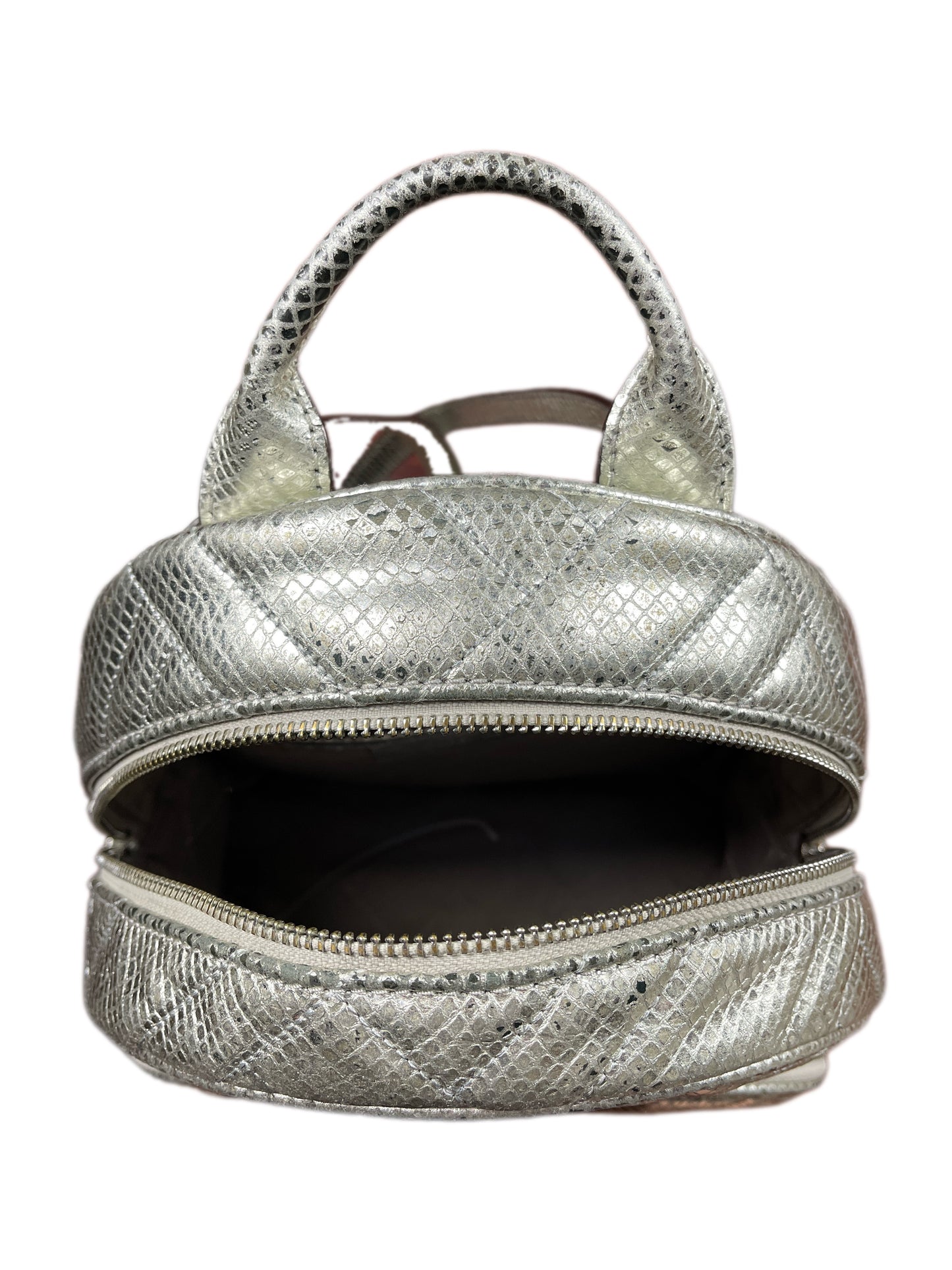 Michael Kors Leather Backpack Silver