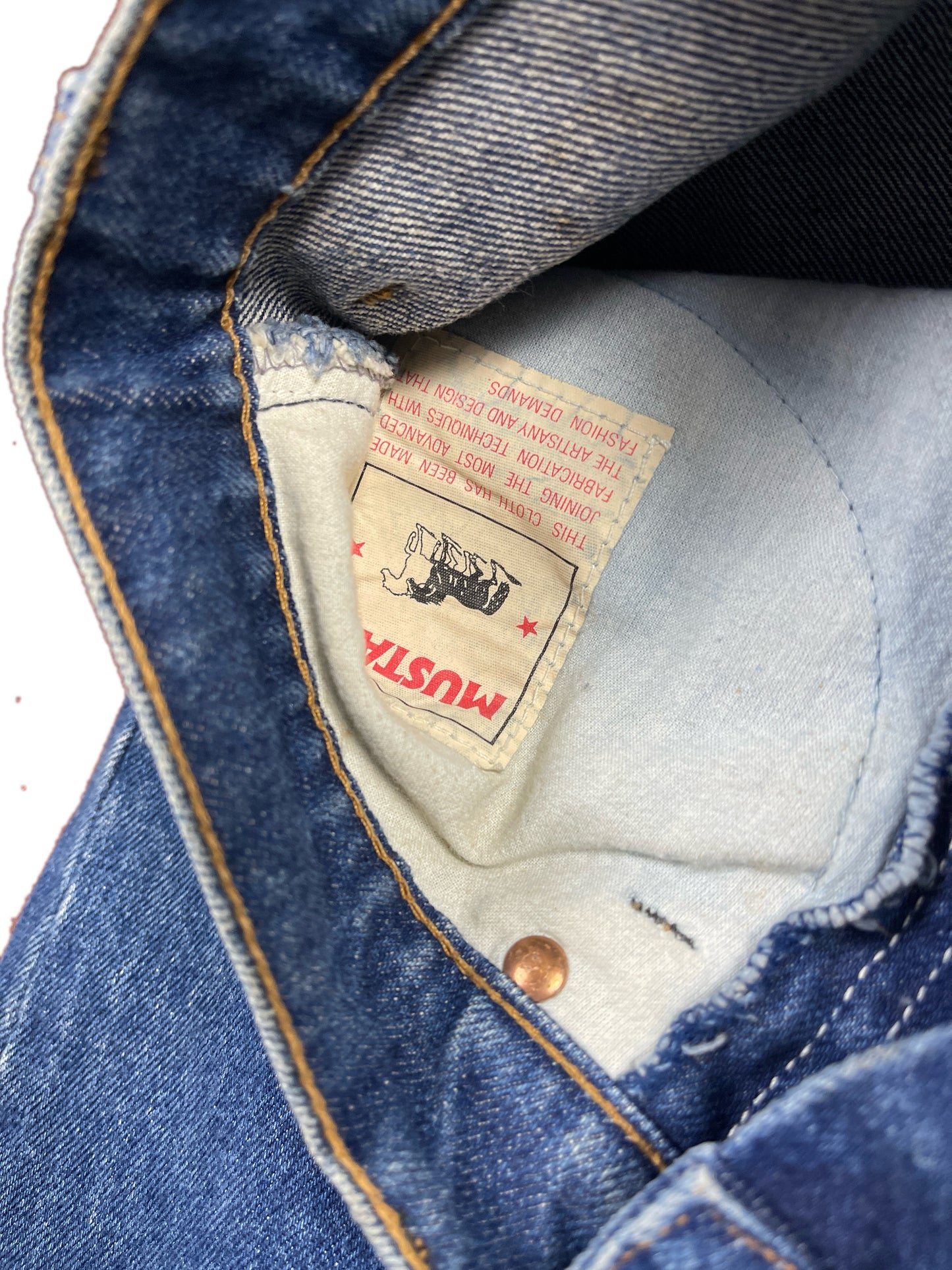 Vintage Mustang High Waist Denim Skirt Blue - S