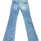 Y2k Mash Low Waist Flared Denim Pants Blue - L