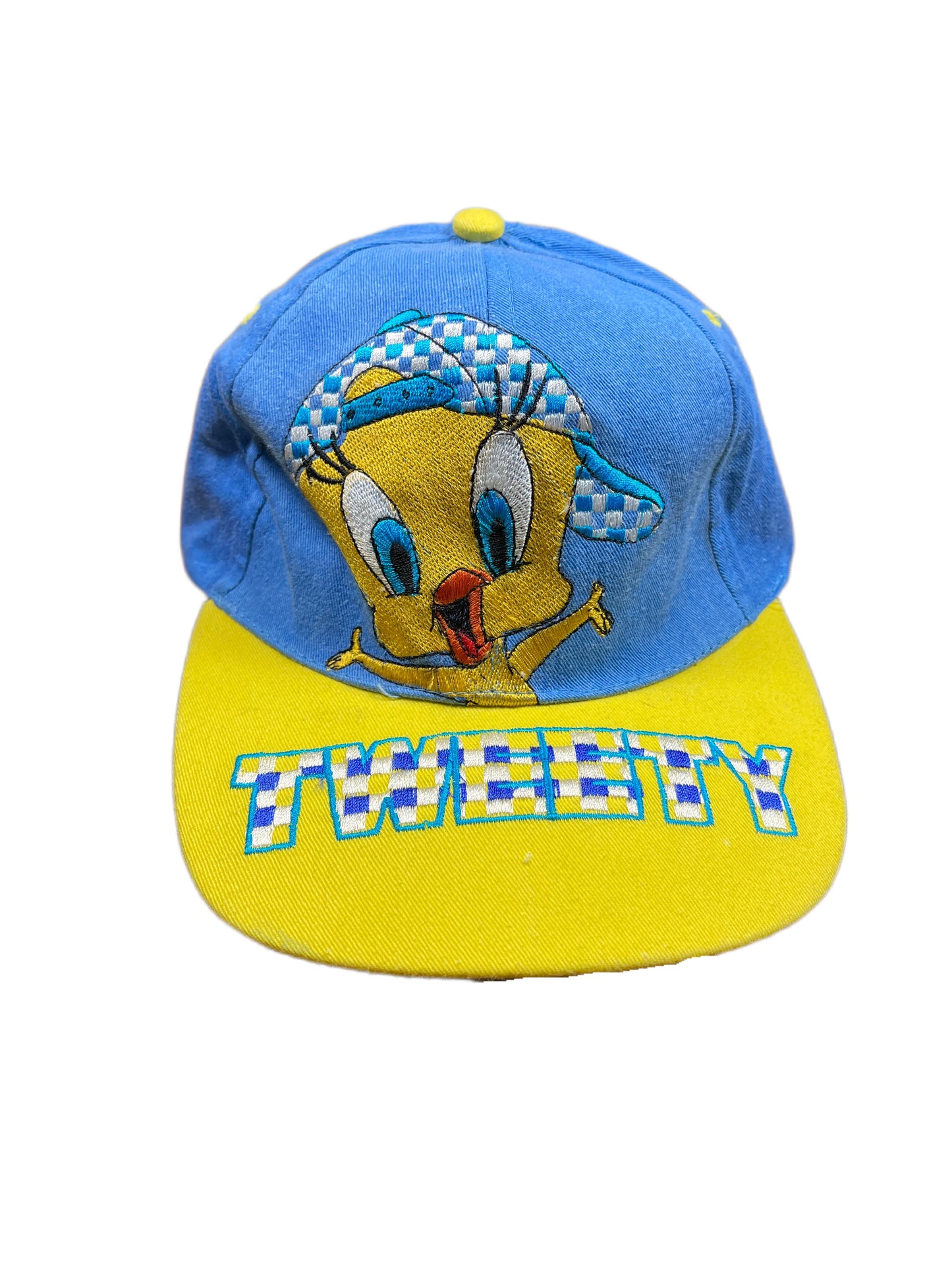 Vintage Tweety 1997 Looney Tunes Warner Bros Cap Blue Yellow