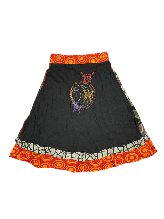 Desigual Skirt Black Orange Multicolor - S