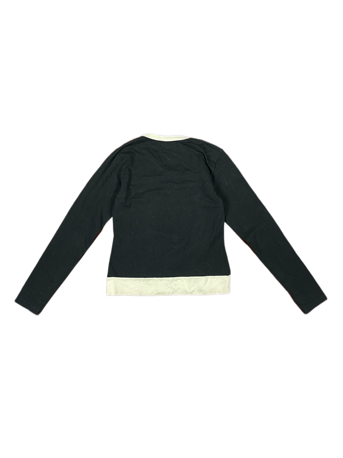 Y2k Gianit Flower Long Sleeve Top Black - S