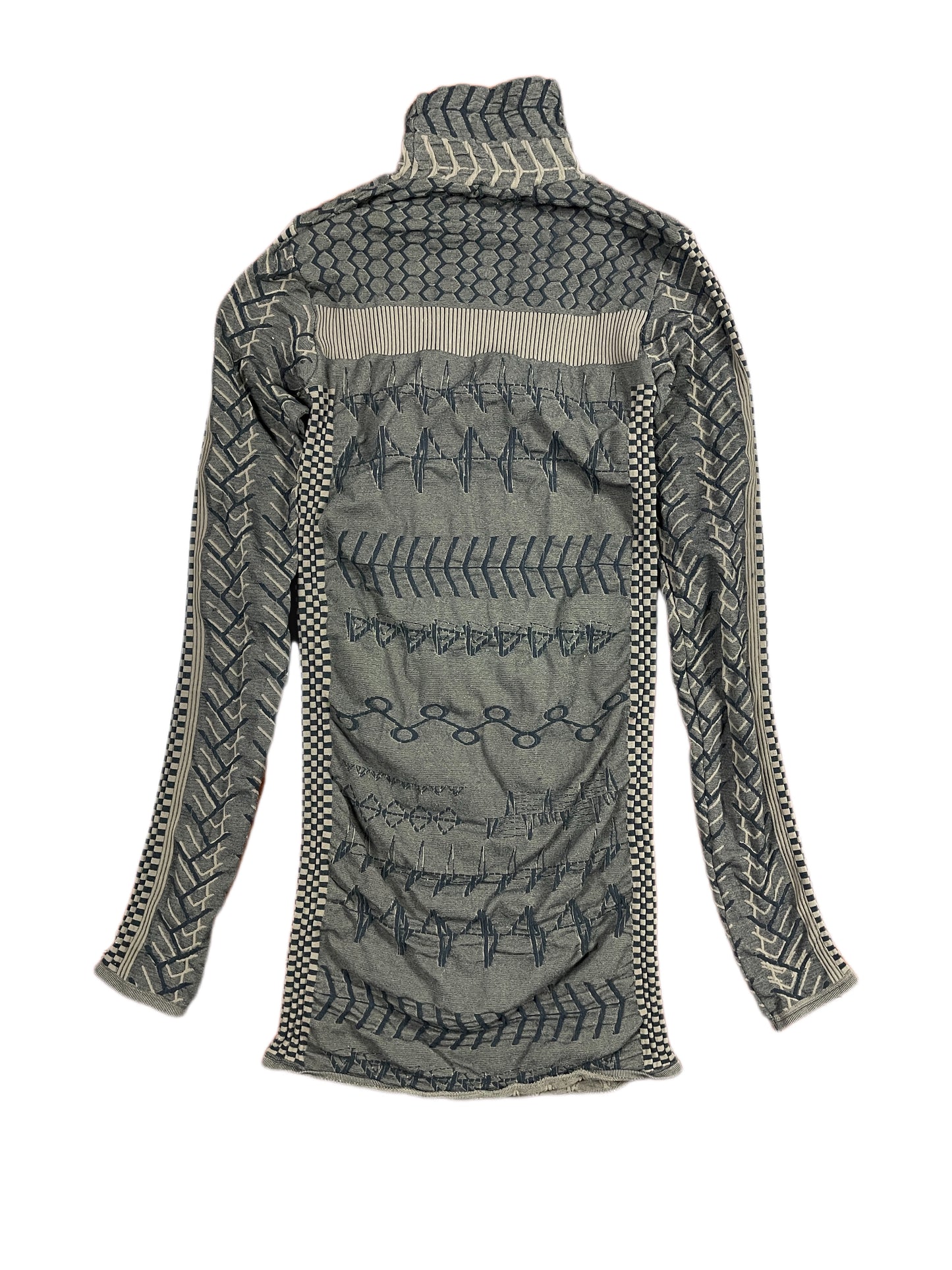 Y2k Marithe + Francois Gibraud Long Sleeve Top Brown Black - S