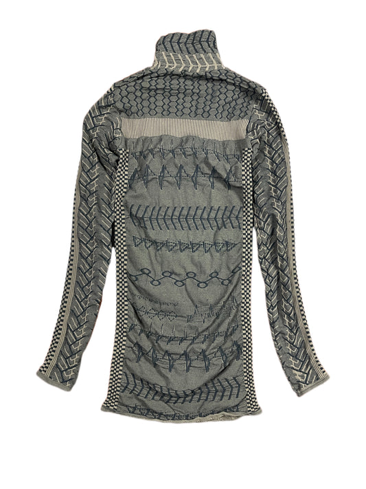 Y2k Marithe + Francois Gibraud Long Sleeve Top Brown Black - S