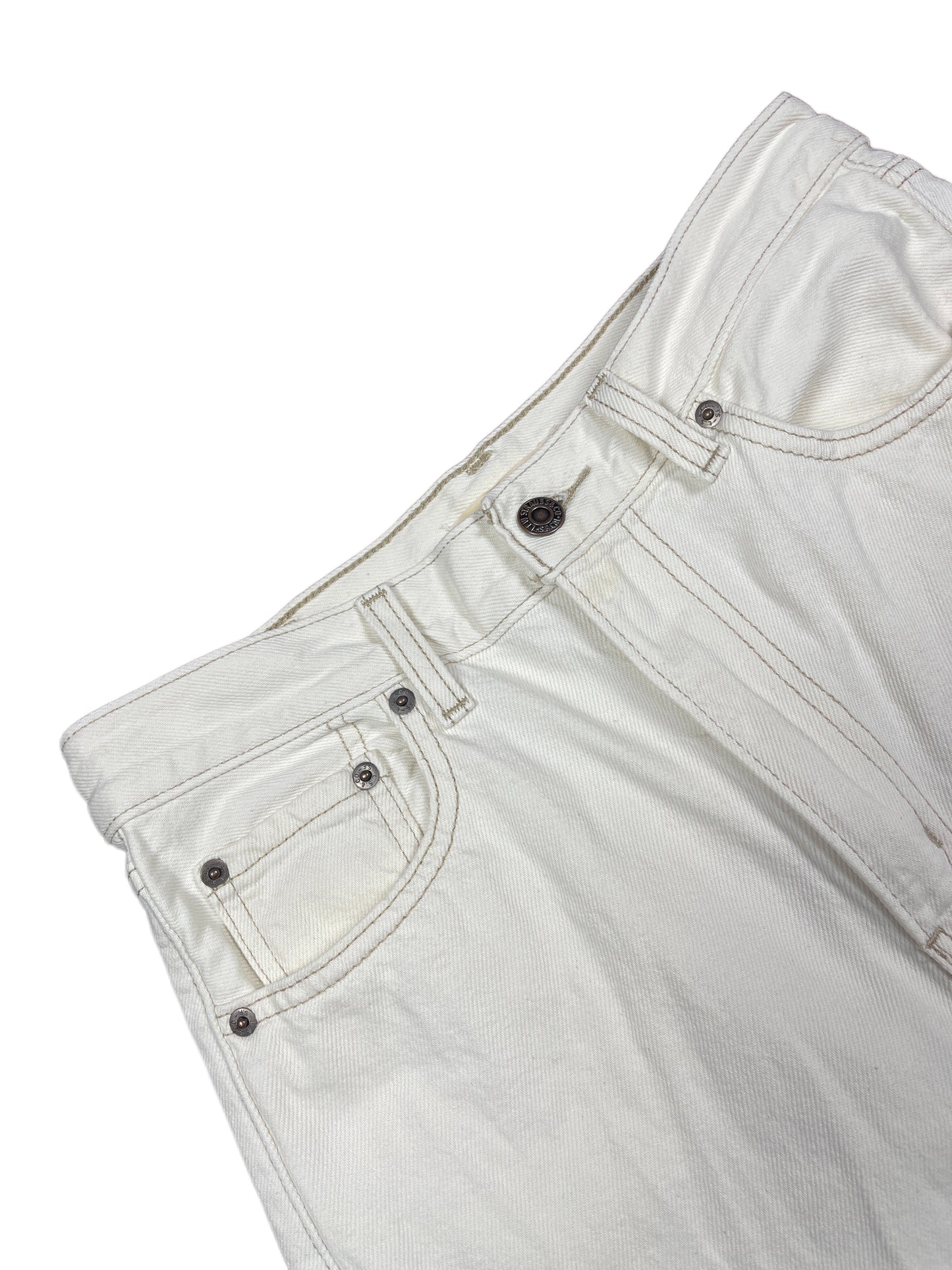 Levi's High Waist Loose Bootcut Denim Pants White - M