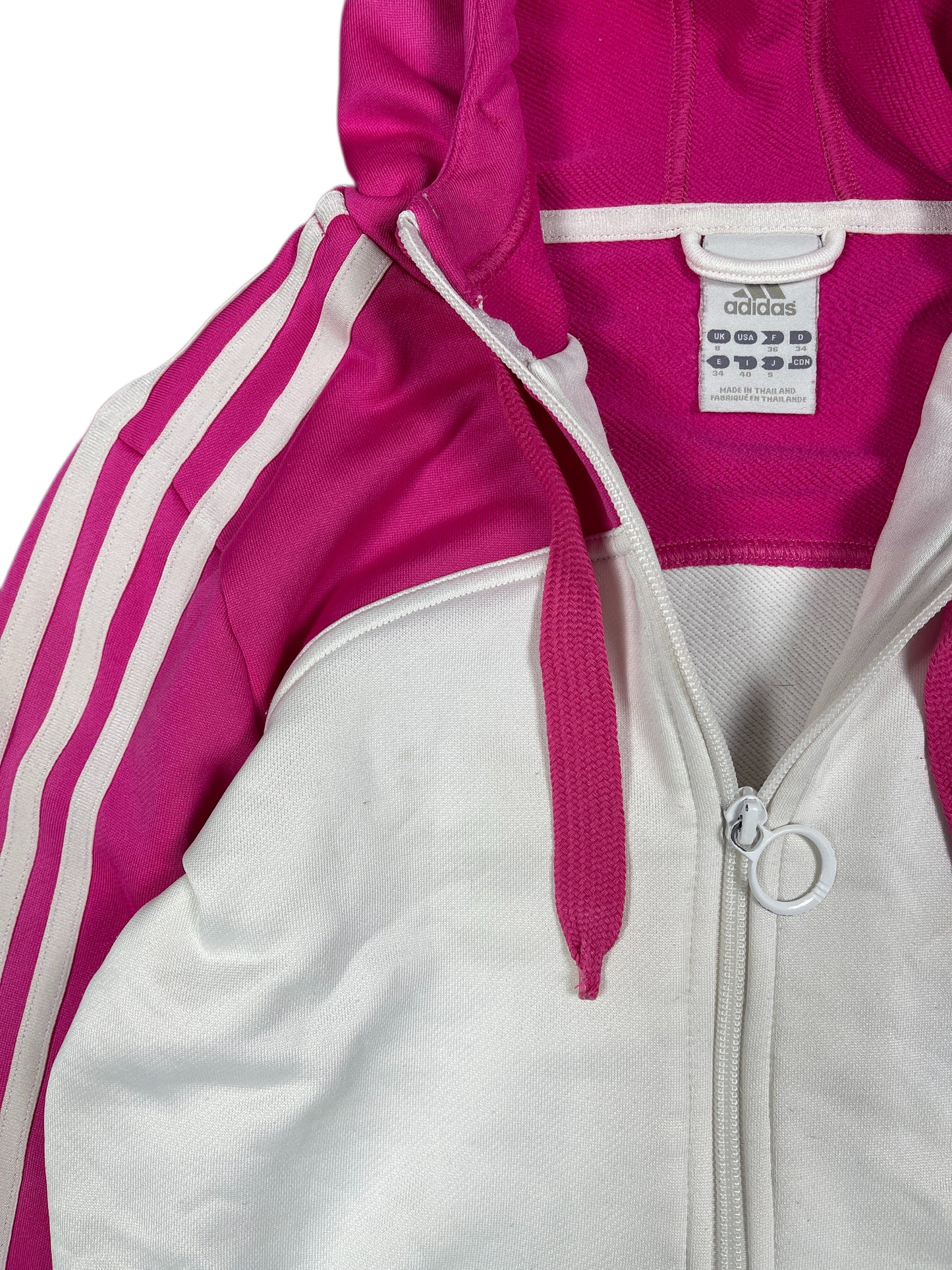 Y2k Adidas 2010 Sport Zip Jacket White Pink - XS