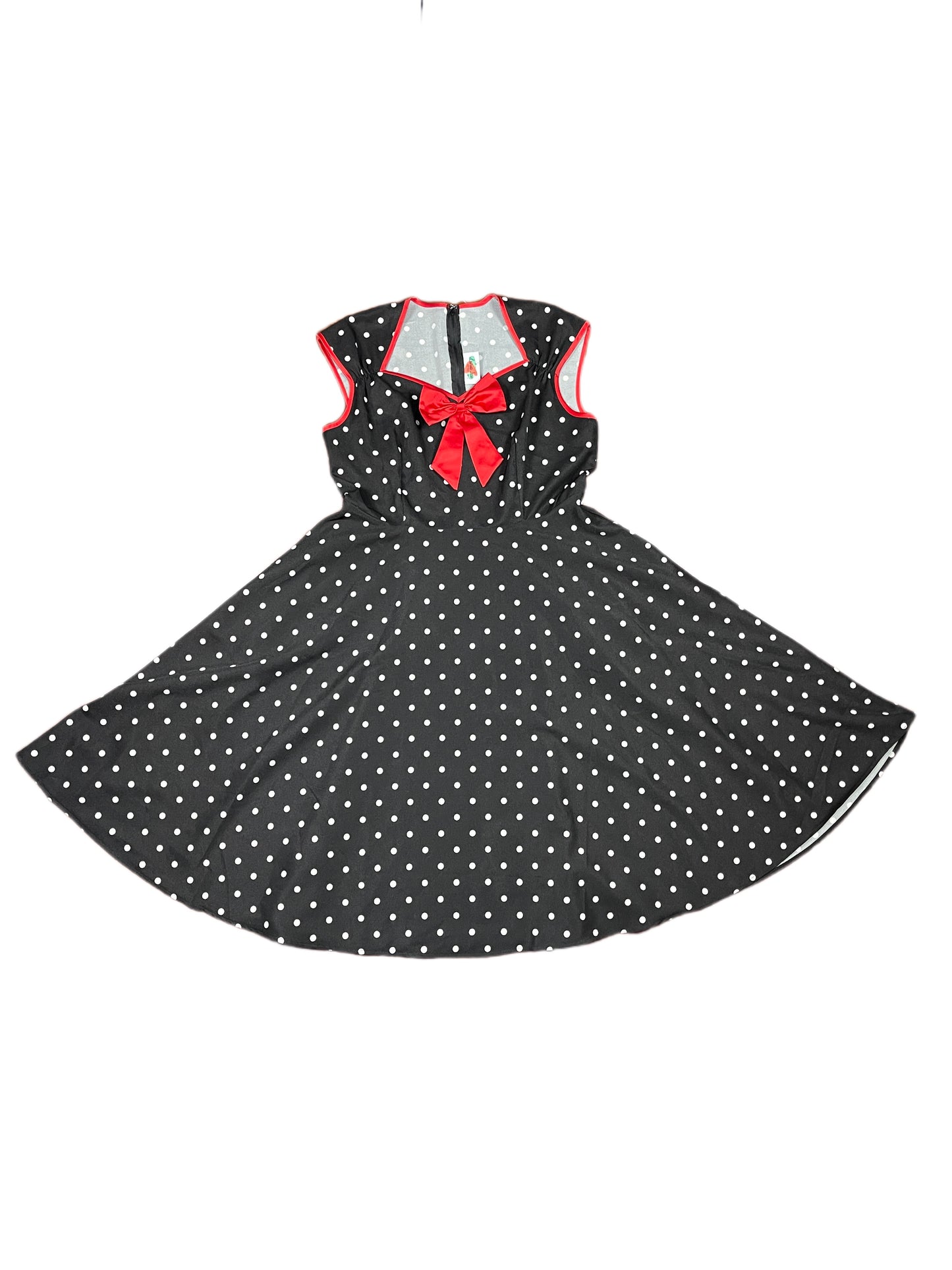 Laurina Jean Retro Rockabilly Short sleeve Dress Black Red - XXXL