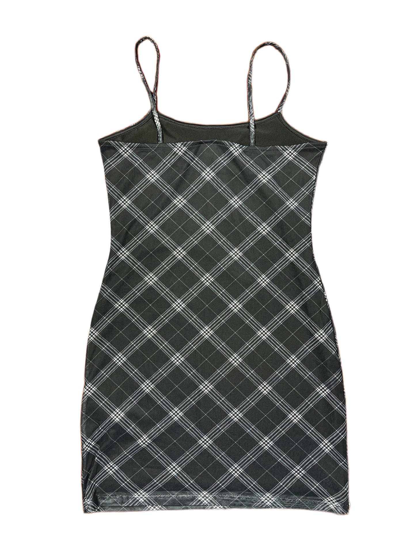Y2k H&M Divided Sleeveless Dress Checkered Black - S
