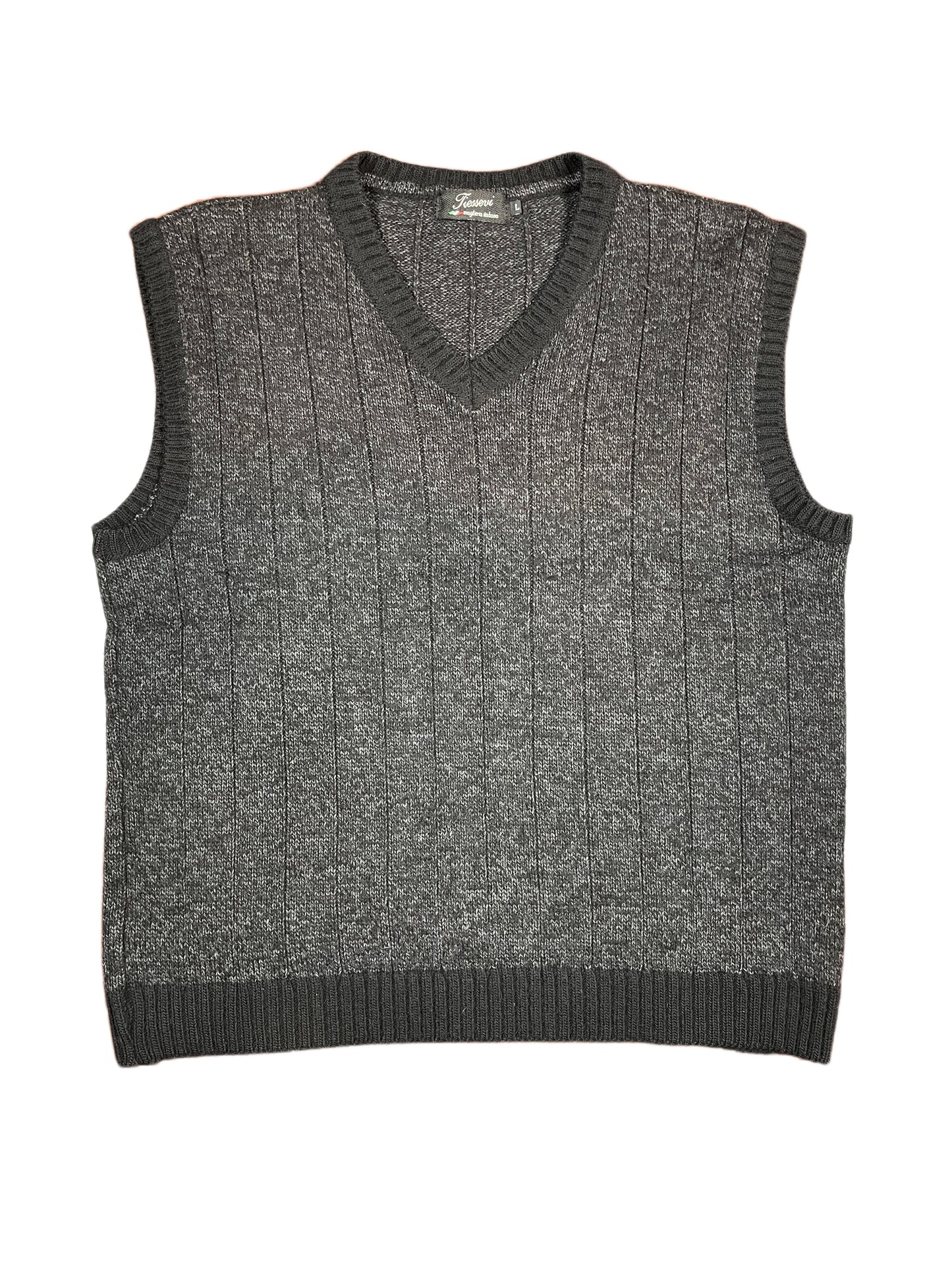Vintage Tiessevi Sleeveless Knitted Sweatshirt Black - L