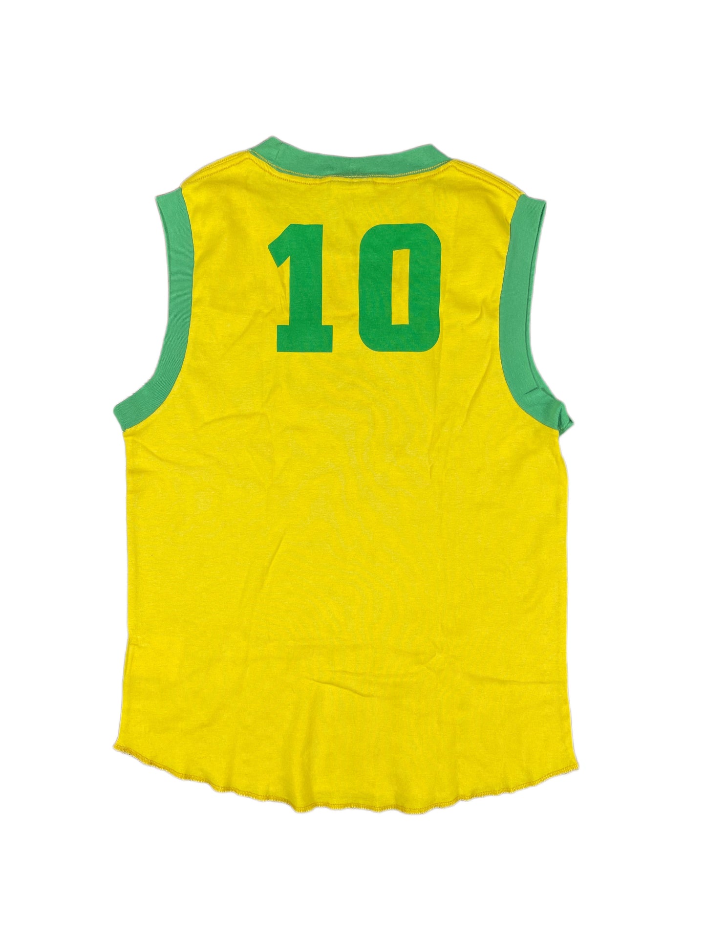 Y2k Fishbone Brasil Tank Top Yellow - M