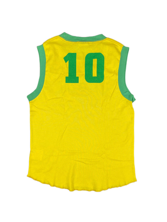 Y2k Fishbone Brasil Tank Top Yellow - M