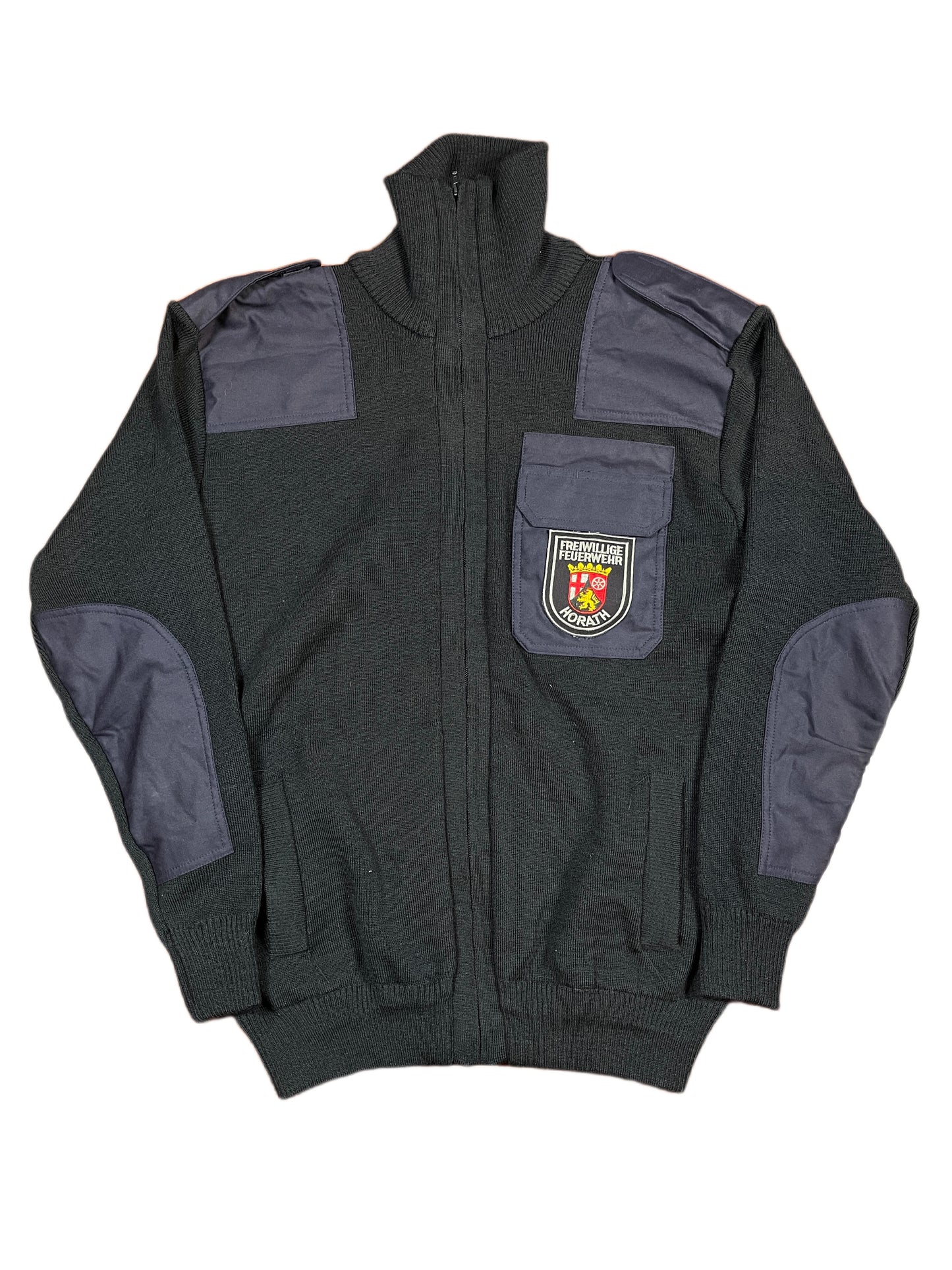 Vintage Firefighter Horath Knitted Zip Sweatshirt Navy - XL